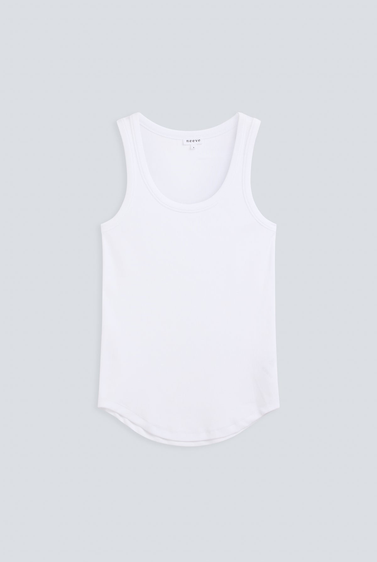 The Josie Tank Top in Crispy White. Made from 95% organic cotton with 5% elastane. Front view.