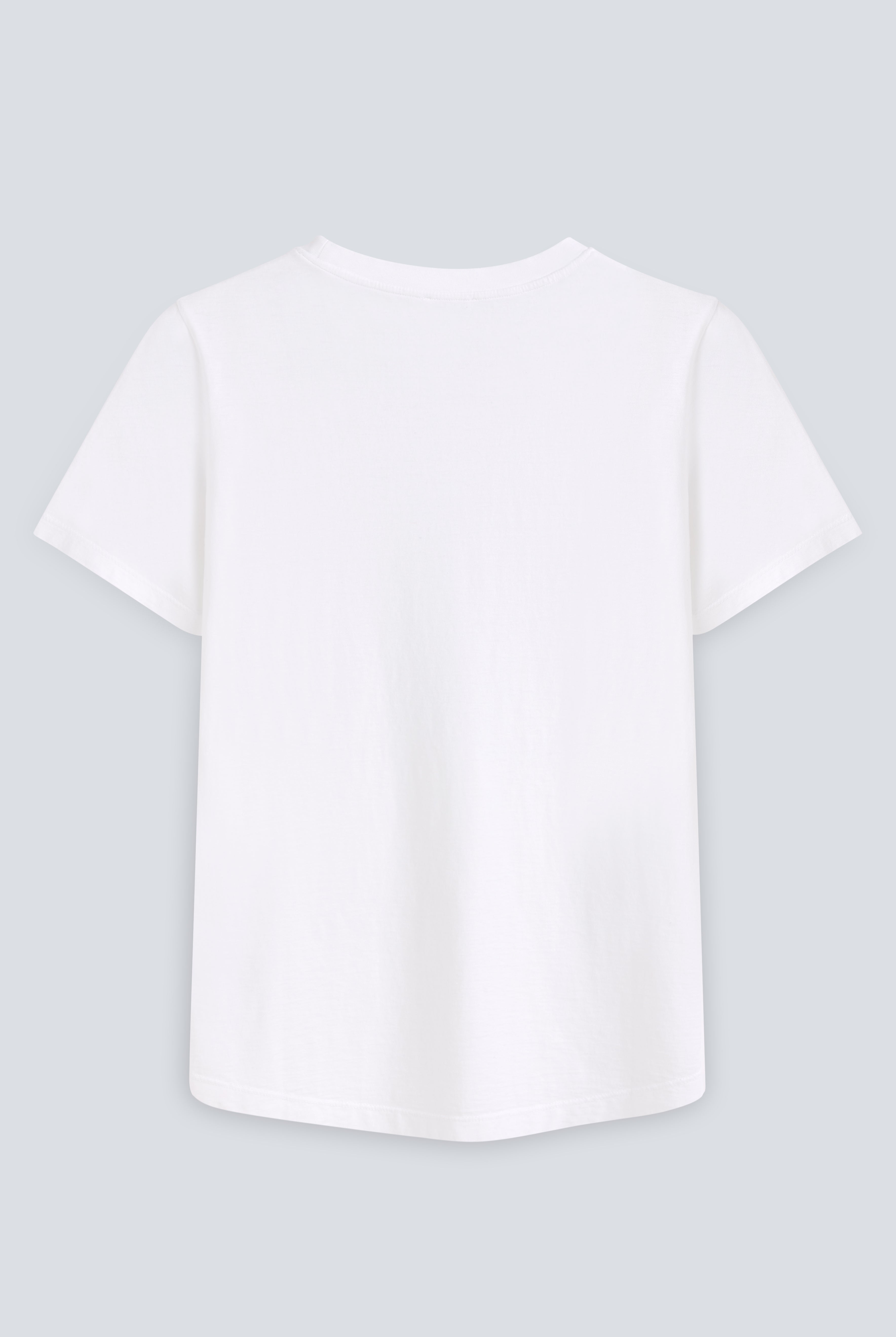 The Michelle crew-neck t-shirt in crispy white back, GOTS certified organic cotton