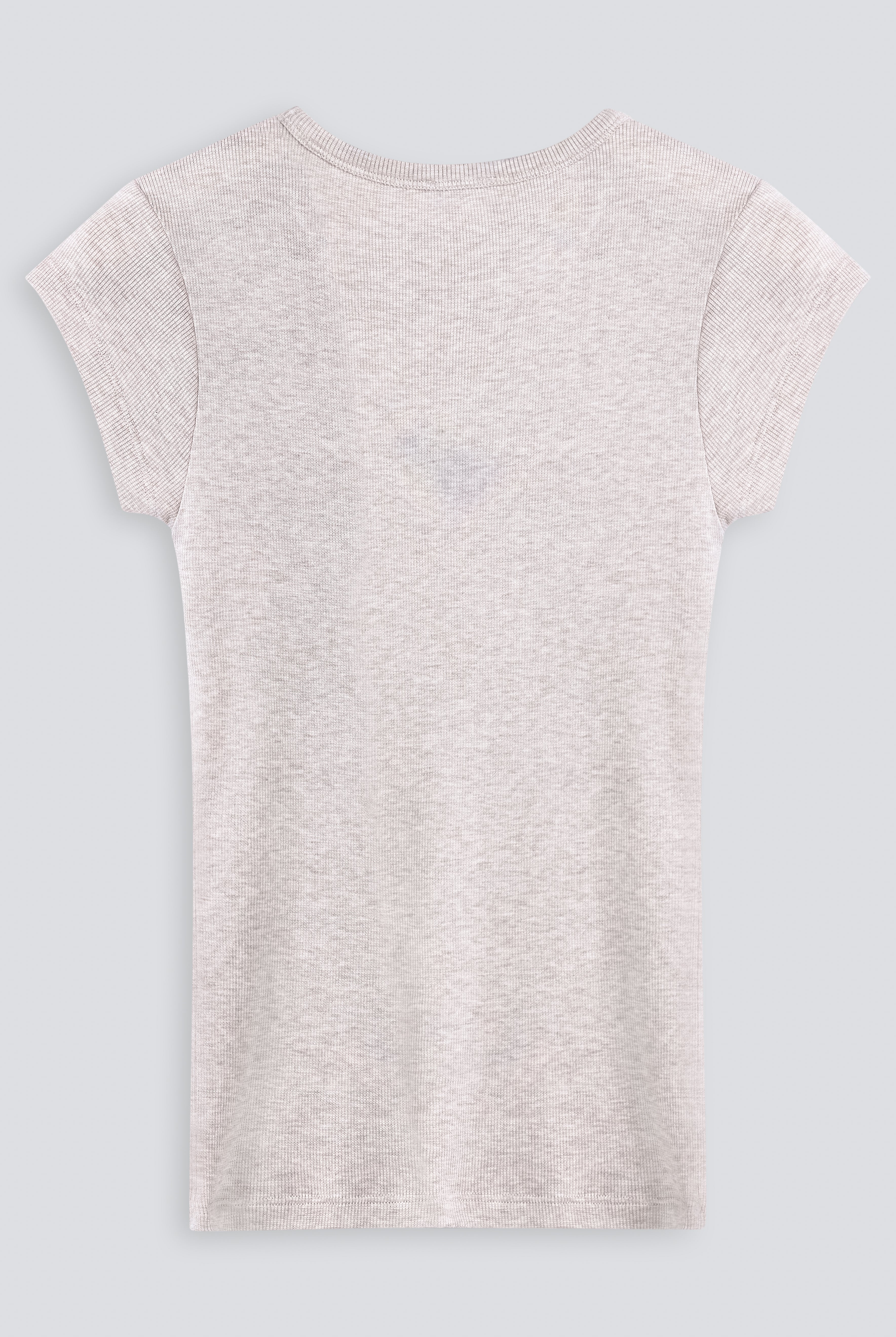 The Mika in Beige Melange. 98% Modal Lenzing with 2% Elastane. Back view.