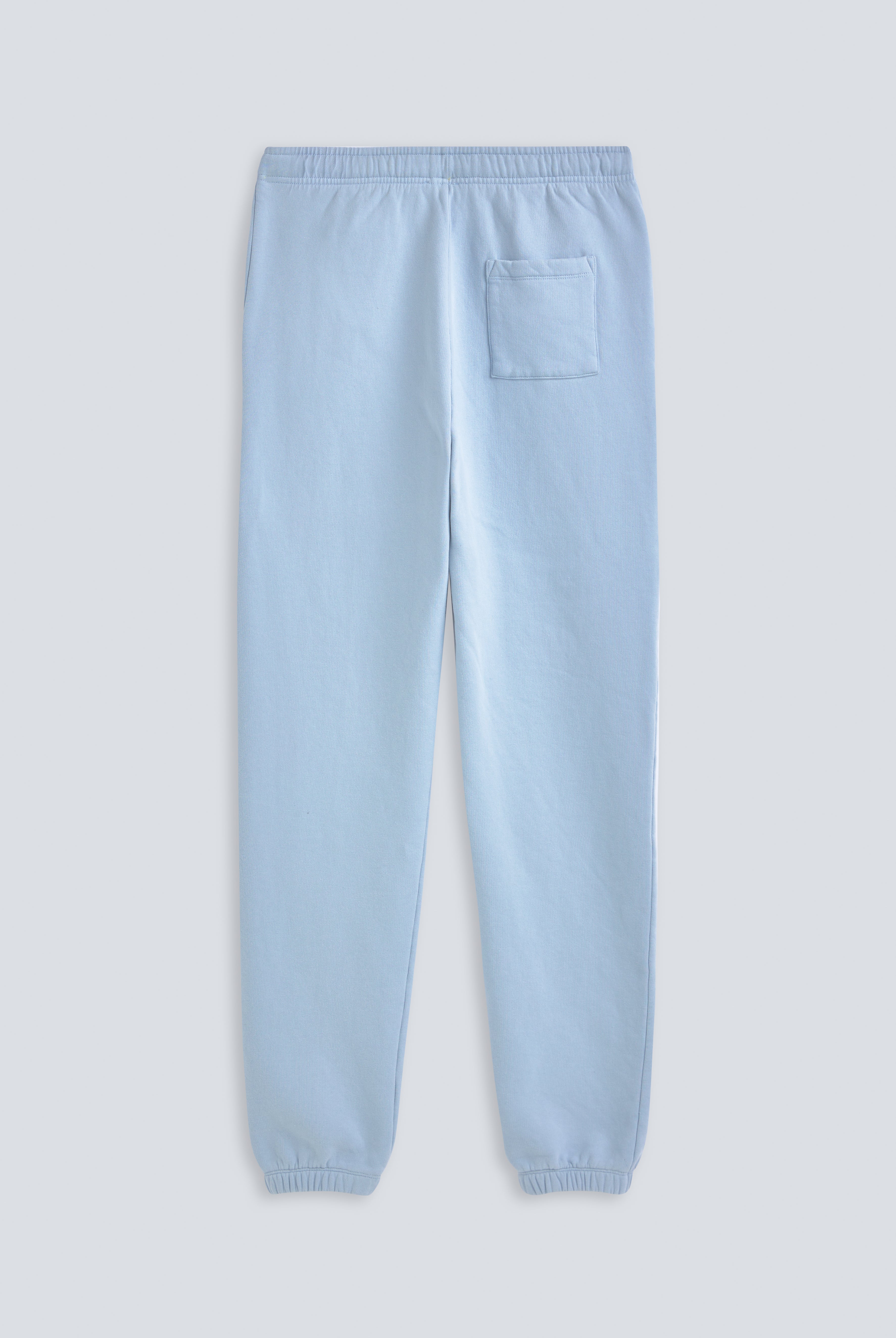 The Abby in Blue Fog, back view. 100% organic cotton fleece. Made in Portugal.