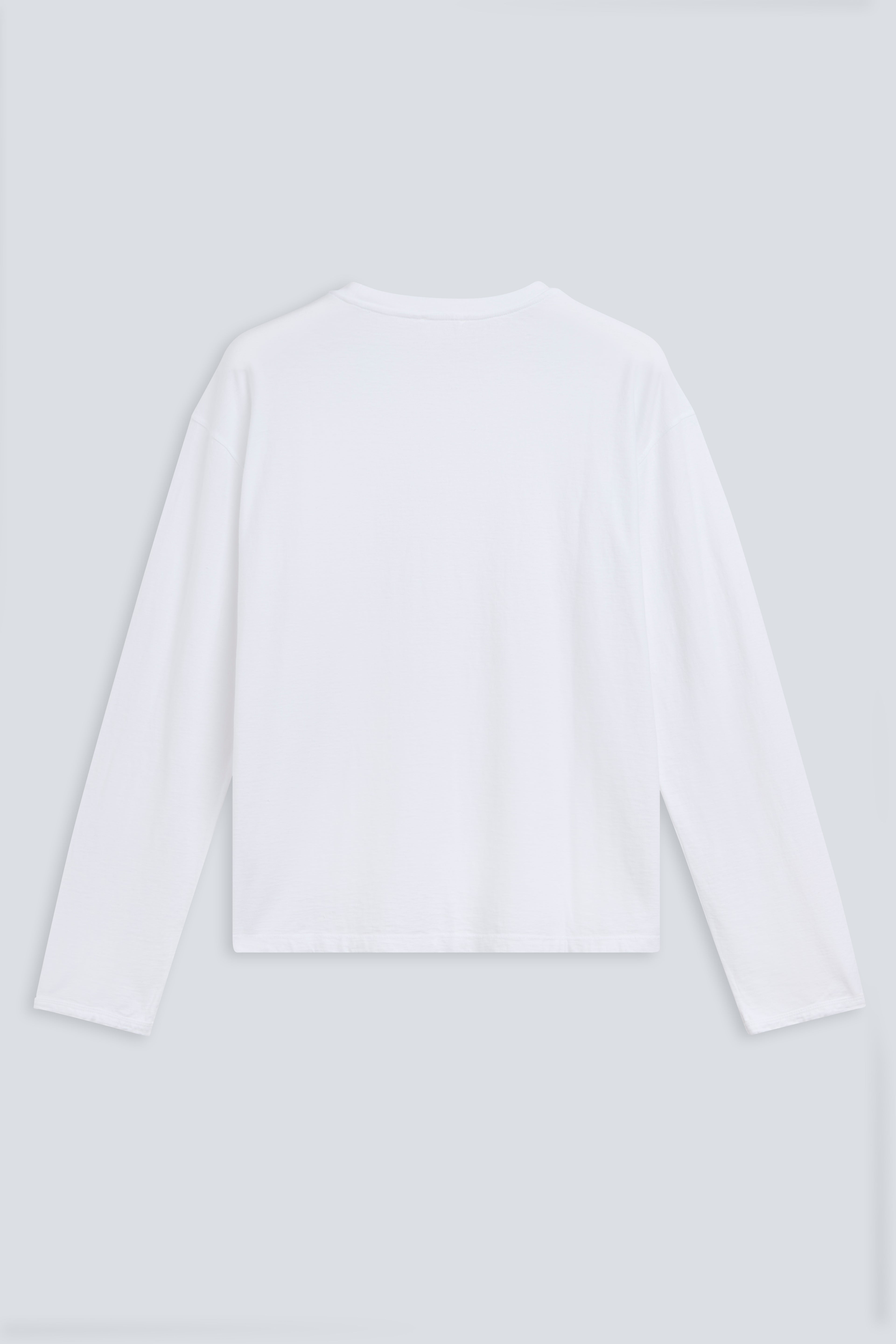 Back view The Emily in Crispy White. 140 grams organic cotton. GOTS certified.