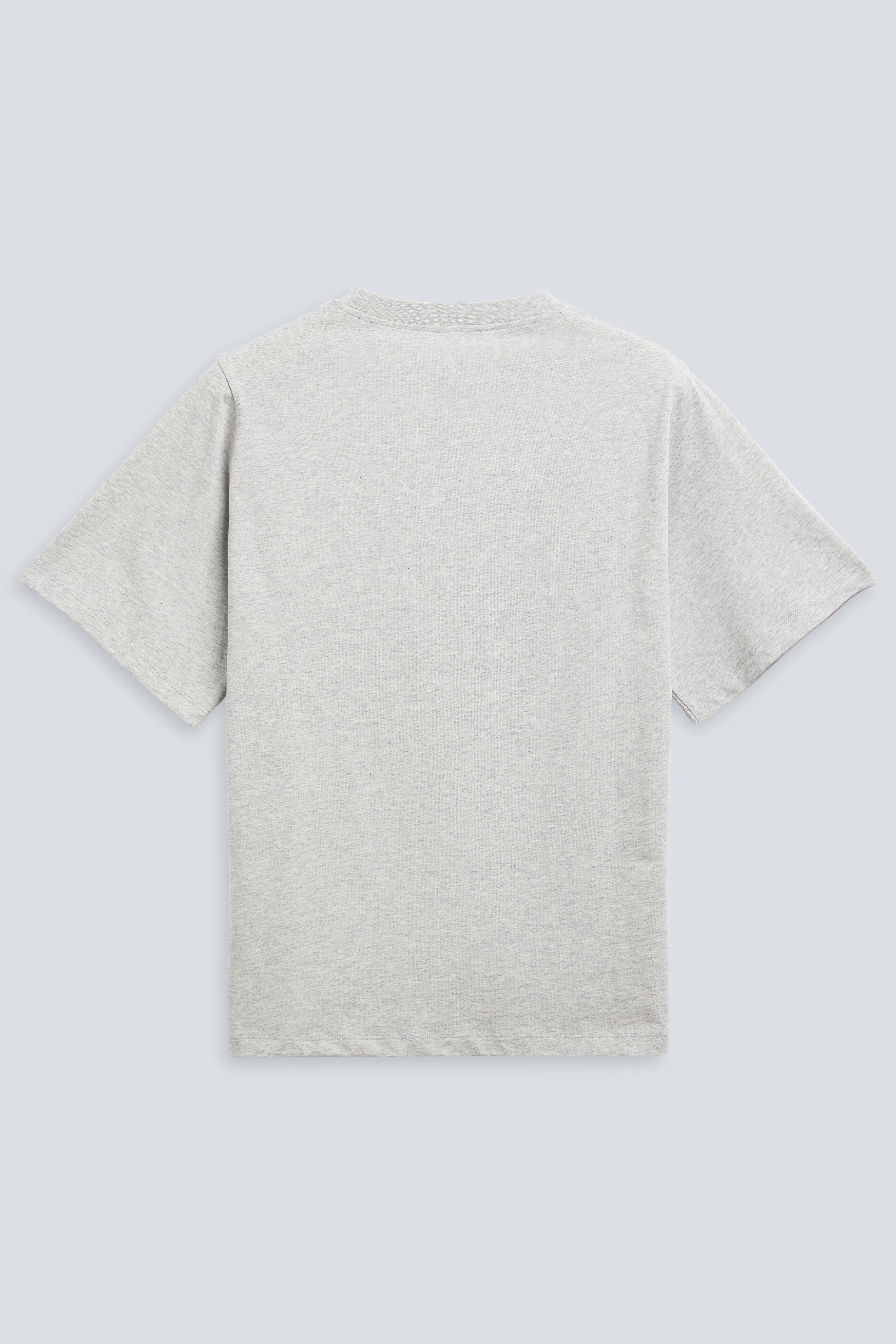 The Jess in Grey Melange. 180 grams organic cotton. GOTS certified. Back view.