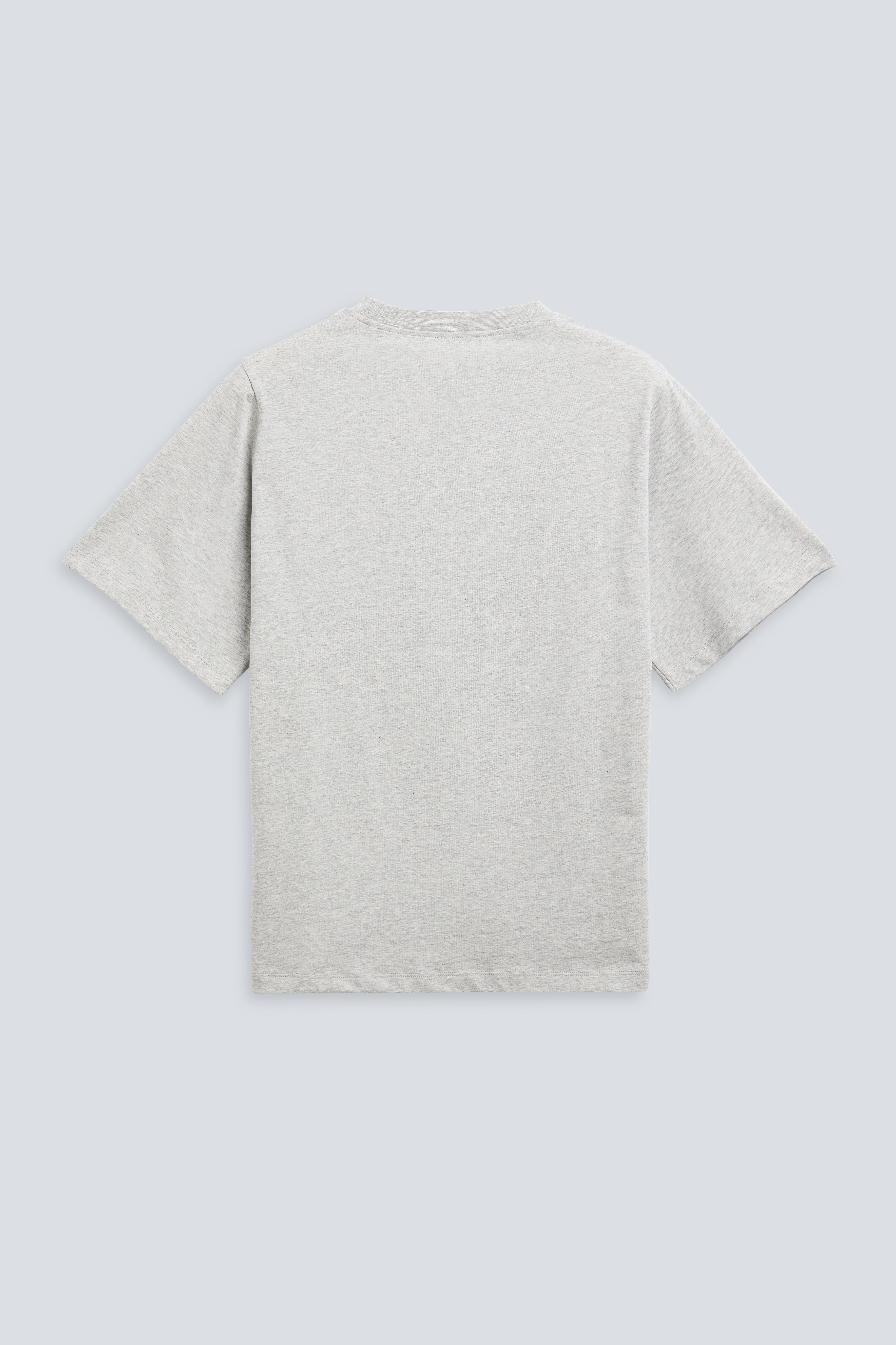 The Jess in Grey Melange. 180 grams organic cotton. GOTS certified. Back view.