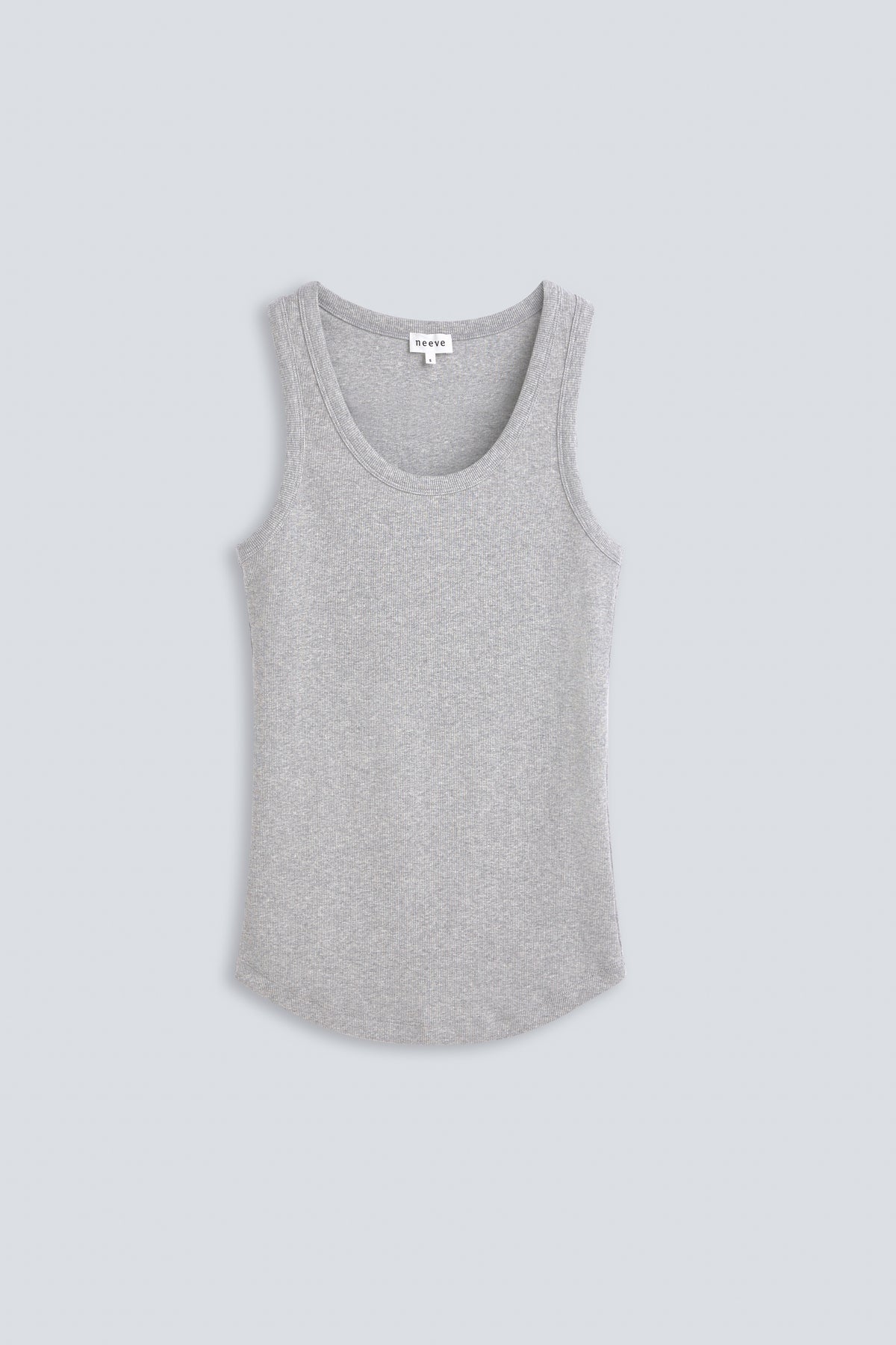 The Josie Tank Top in Grey Melange. Made from 95% organic cotton with 5% elastane. Front view.