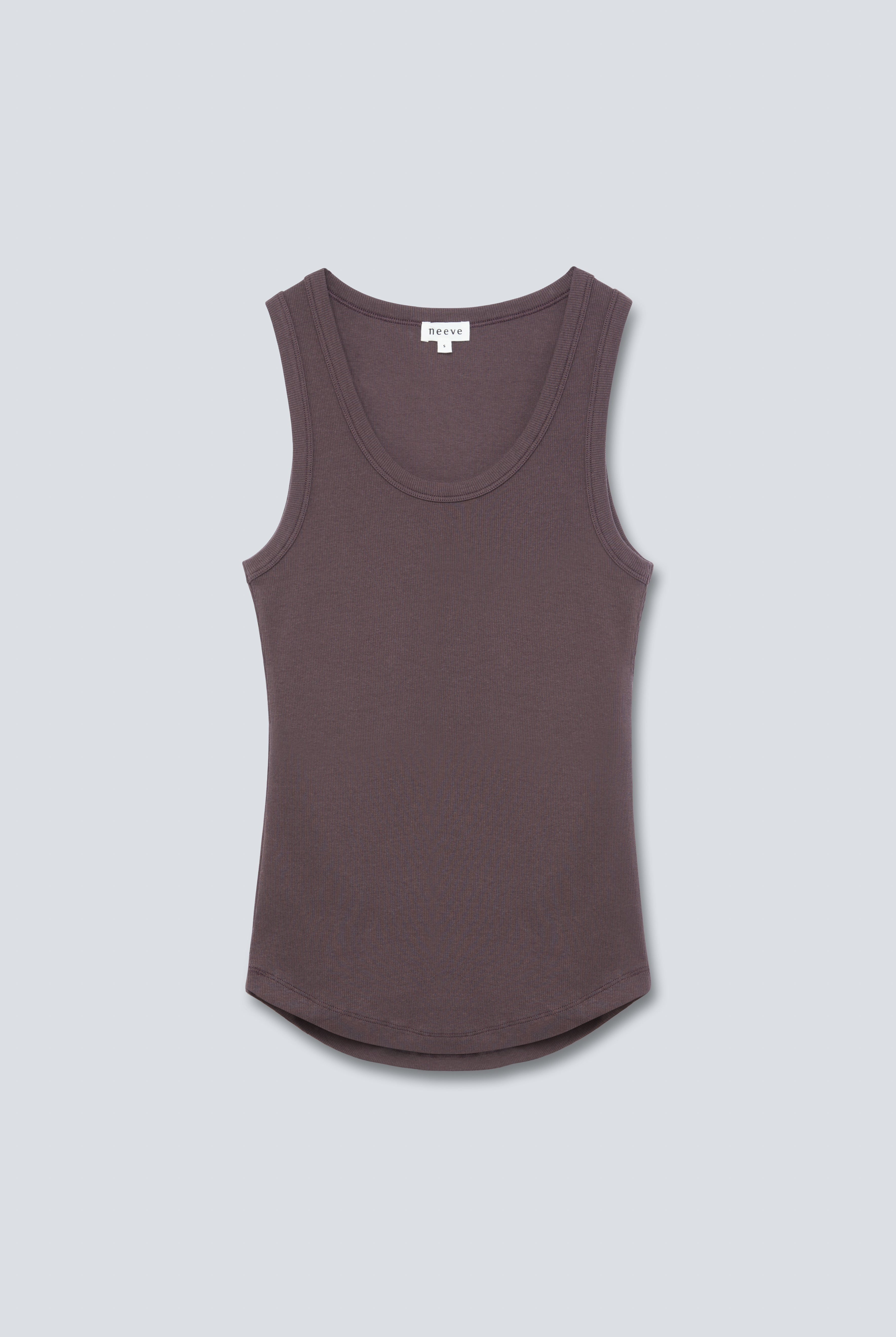 The Josie Tank Top in Plum. Made from 95% organic cotton with 5% elastane. Front view. GOTS