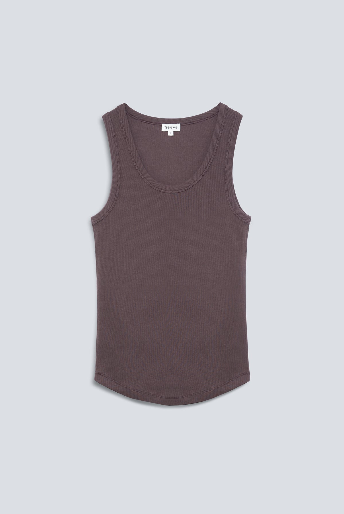 The Josie Tank Top in Plum. Made from 95% organic cotton with 5% elastane. Front view.