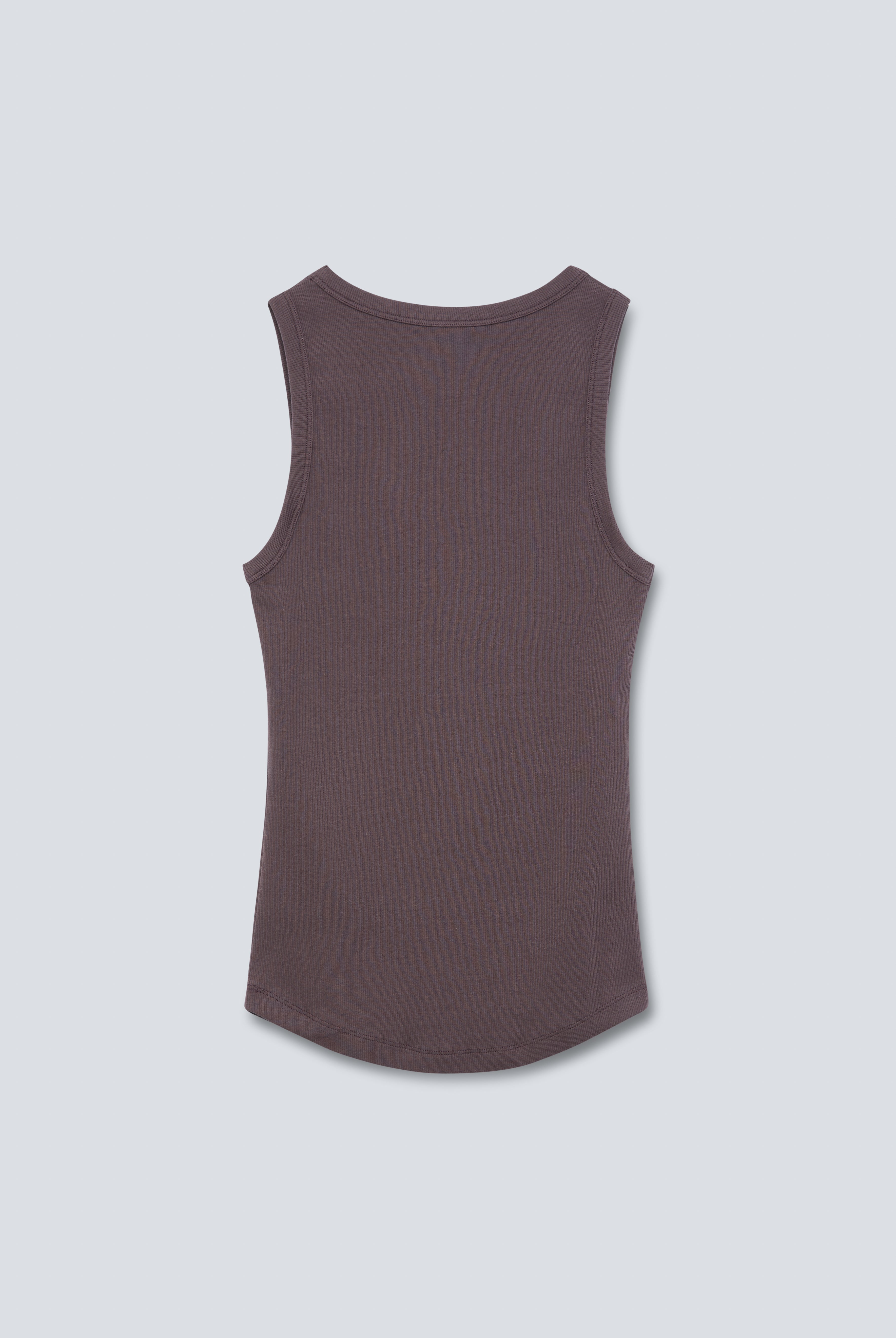 The Josie Tank Top in Plum. Made from 95% organic cotton with 5% elastane. Back view. GOTS