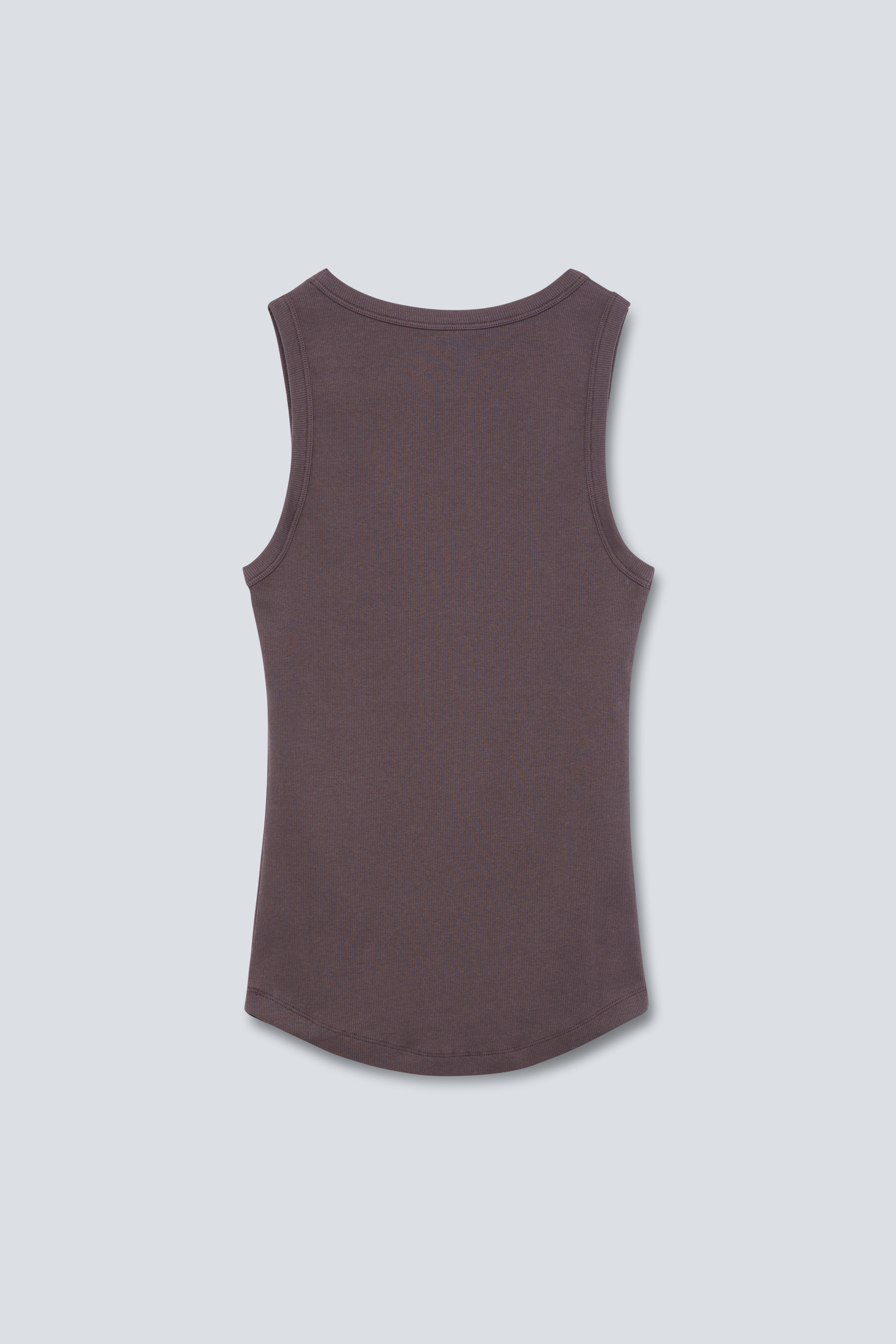 The Josie Tank Top in Plum. Made from 95% organic cotton with 5% elastane. Back view. GOTS