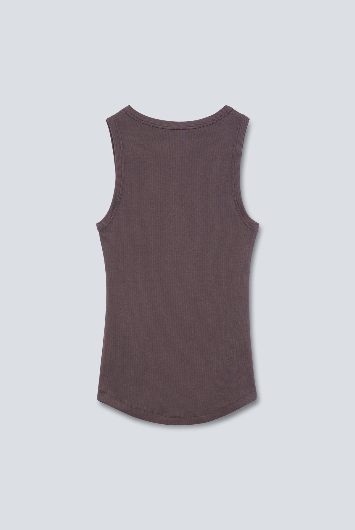 The Josie Tank Top in Plum. Made from 95% organic cotton with 5% elastane. Back view.
