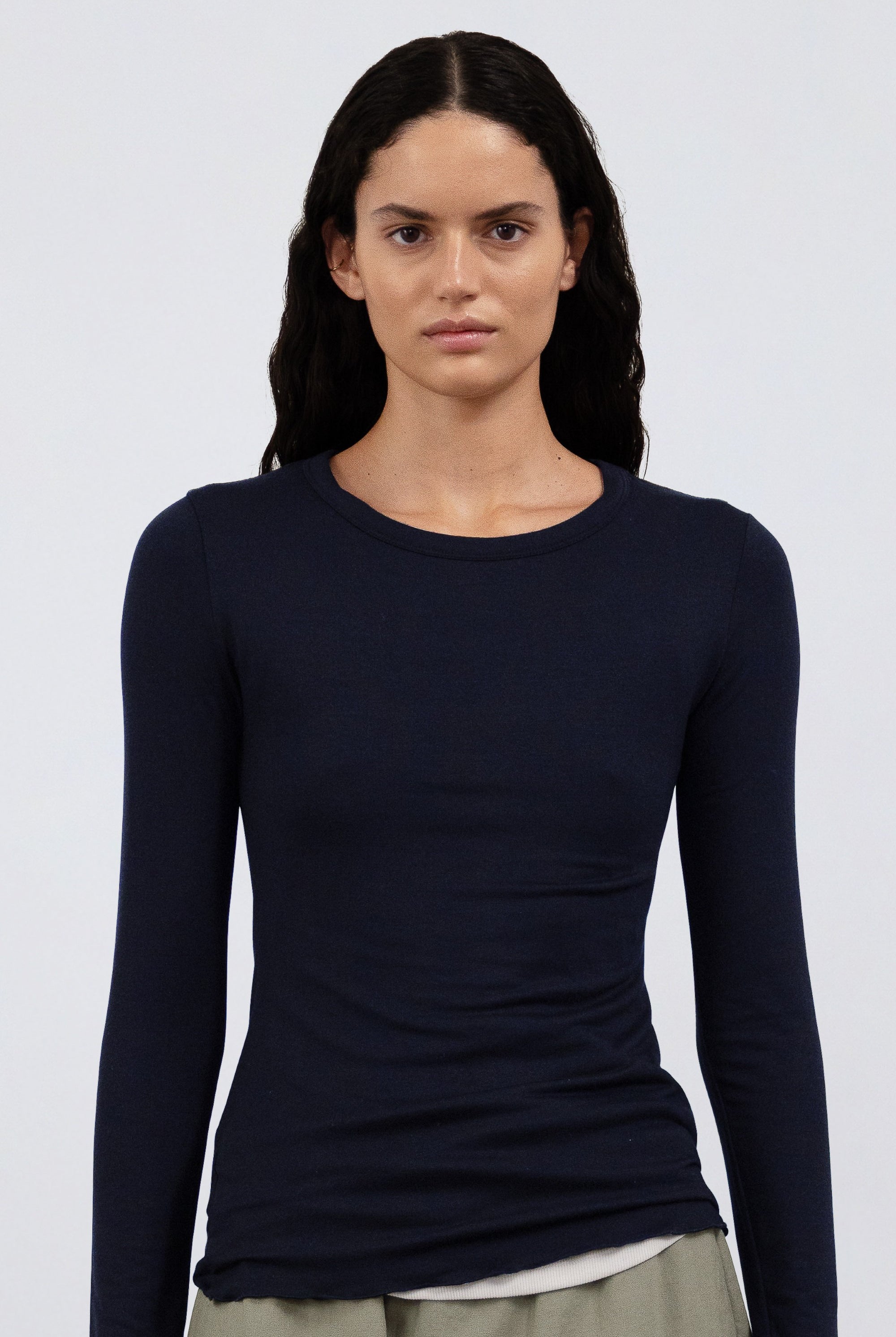 The Max in Essential Black 95% micromodal with 5% elastane. Shown on model.