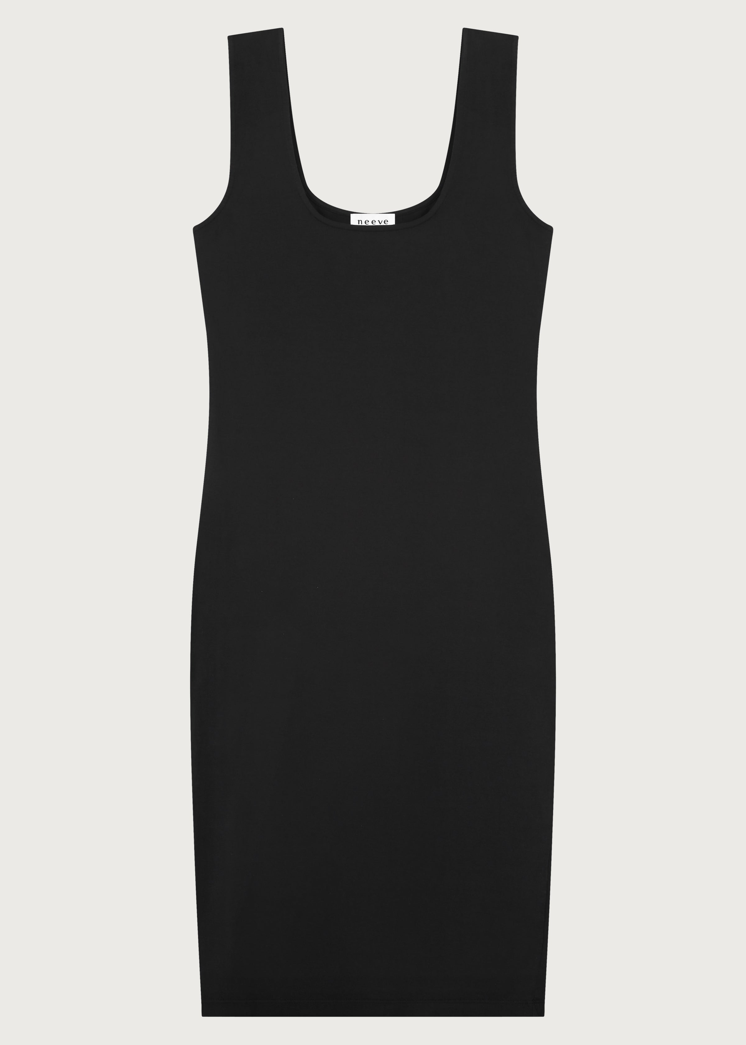 The Nelly essential black dress front view, effortless style