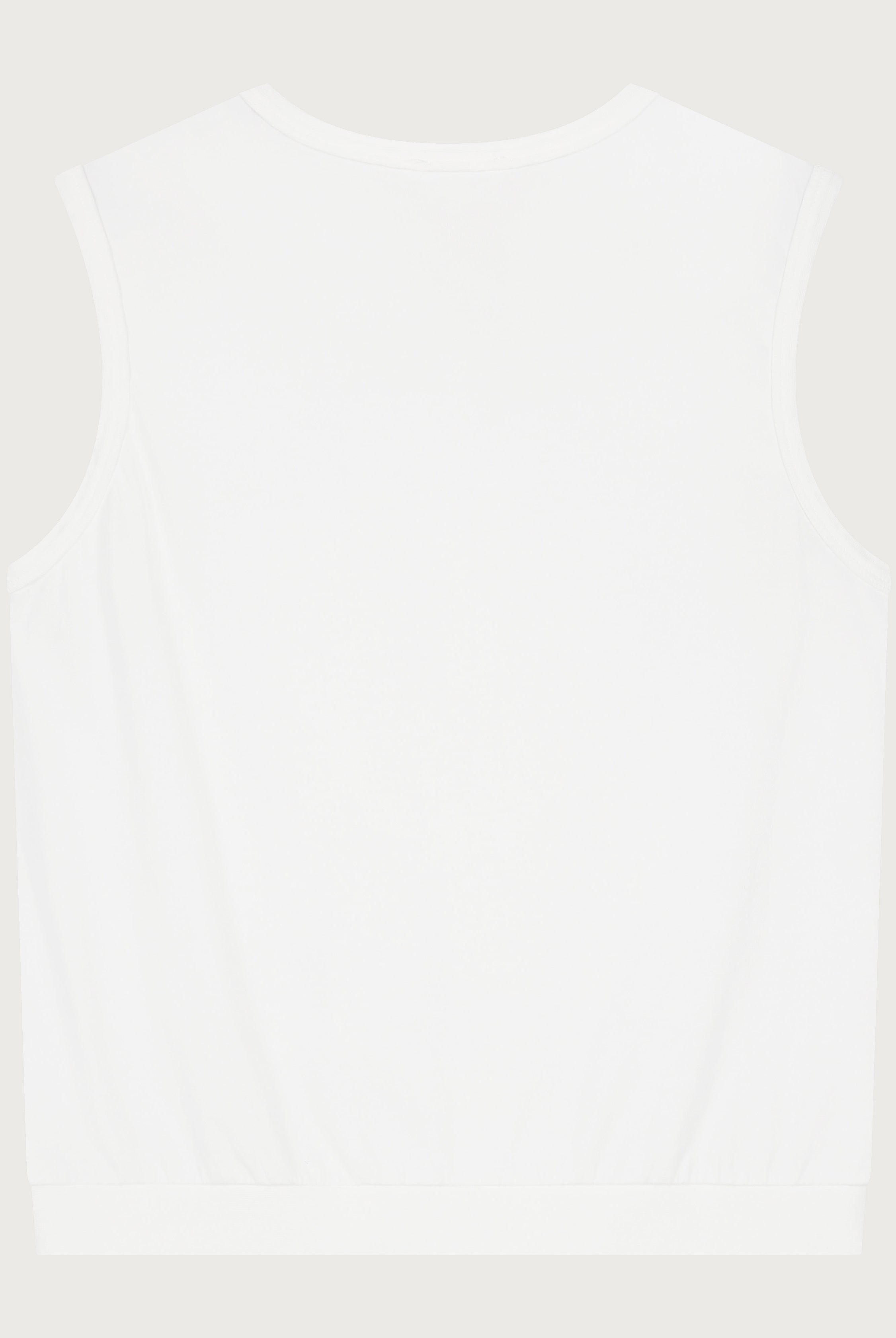 The Noémi tank top crispy white back view, made in Portugal