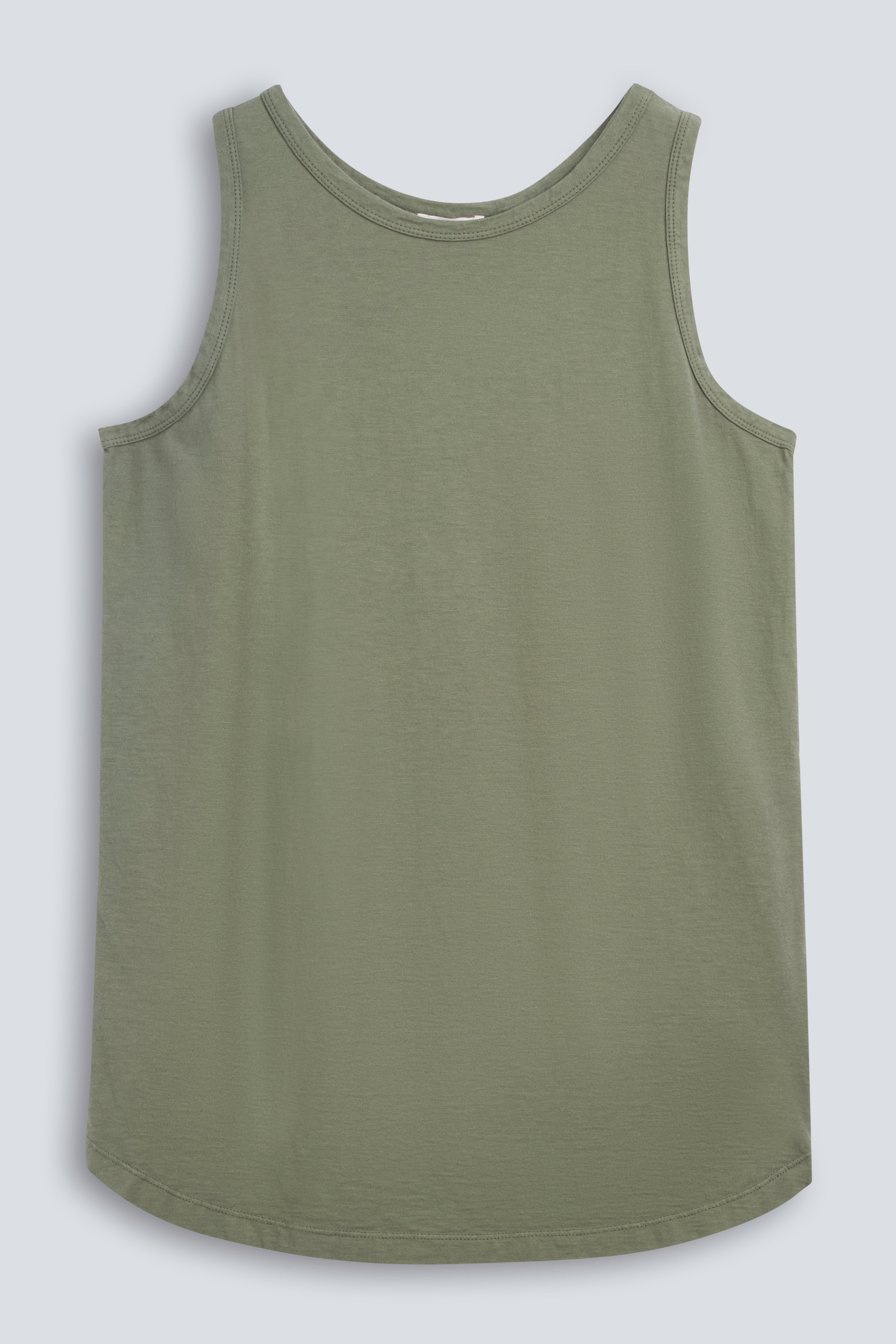 The Selene Olive. Front view. 140 grams organic cotton. GOTS certified.