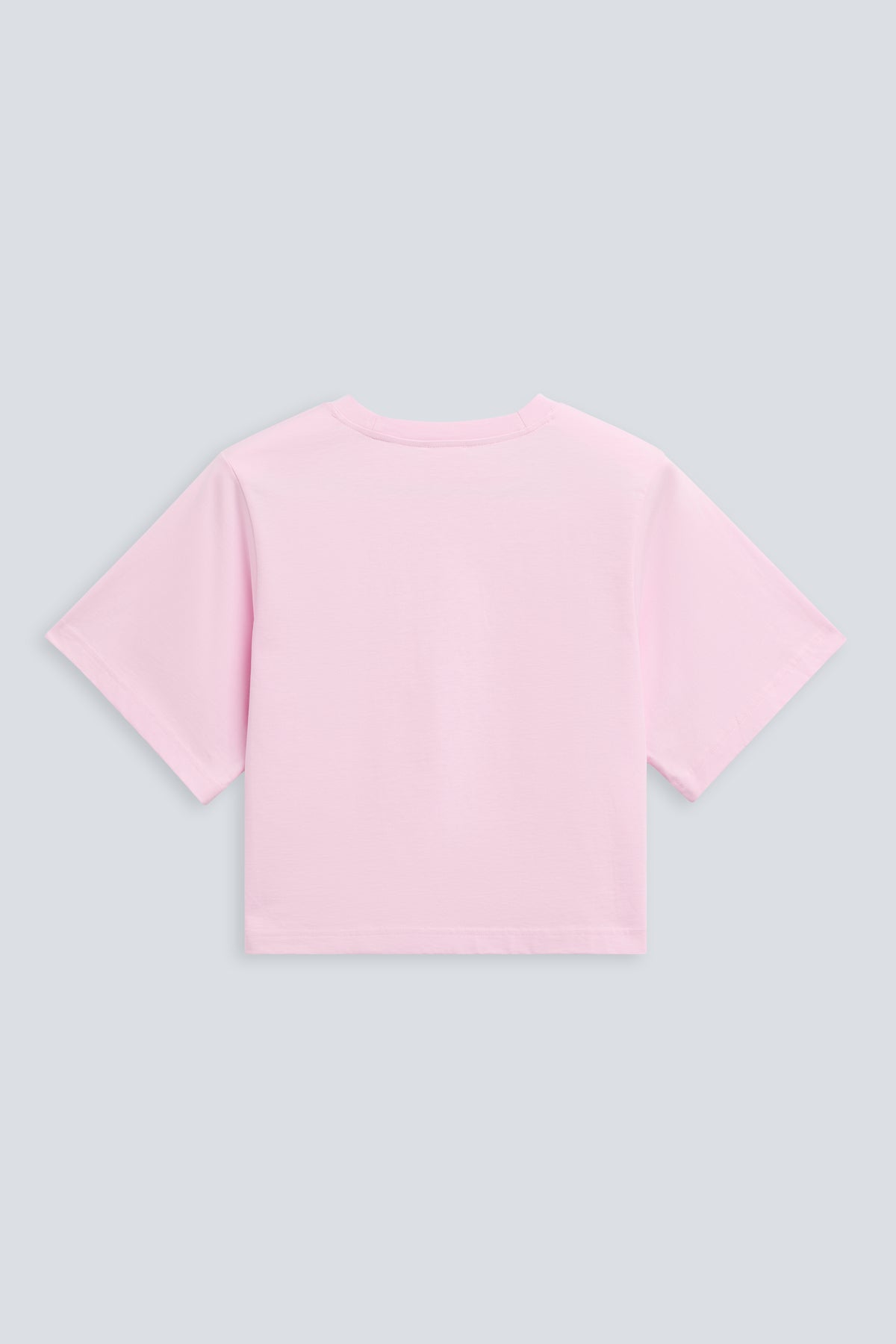 The Noa in Rose Pink. 180 grams, 100% organic cotton. Back view.