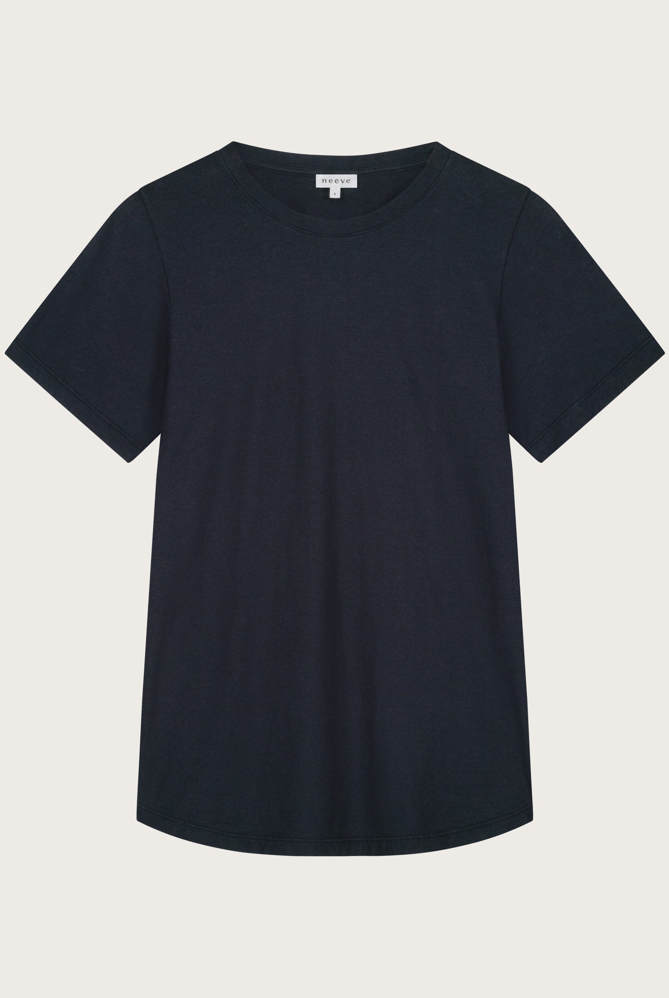 The Michelle crew-neck t-shirt in navy front, GOTS certified organic cotton