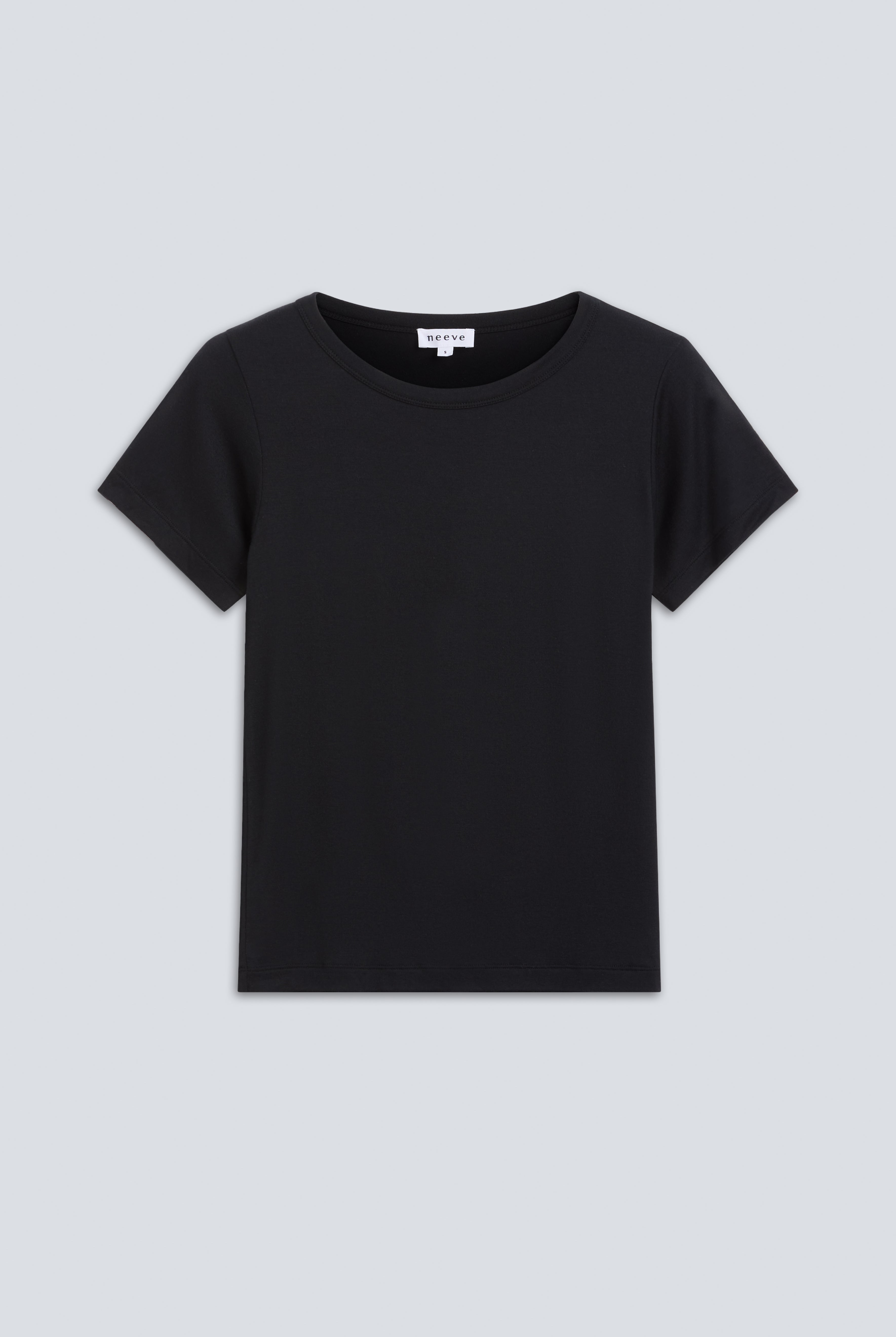 The Bobbie in Essential Black, 95% Micromodal, 5% elastane. Front view.