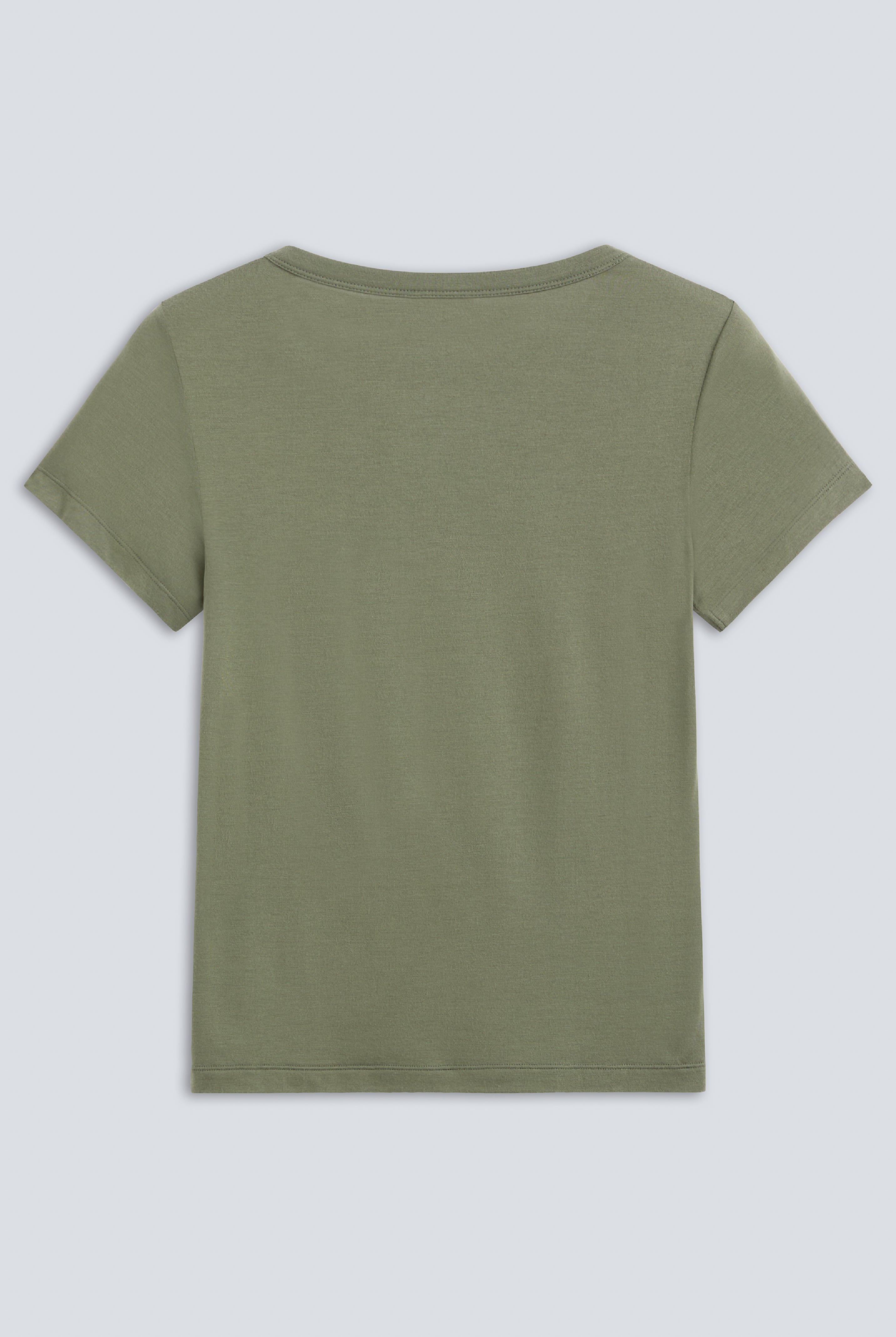 The Bobbie in Olive. 95% Micromodal with 5% elastane. Back view.