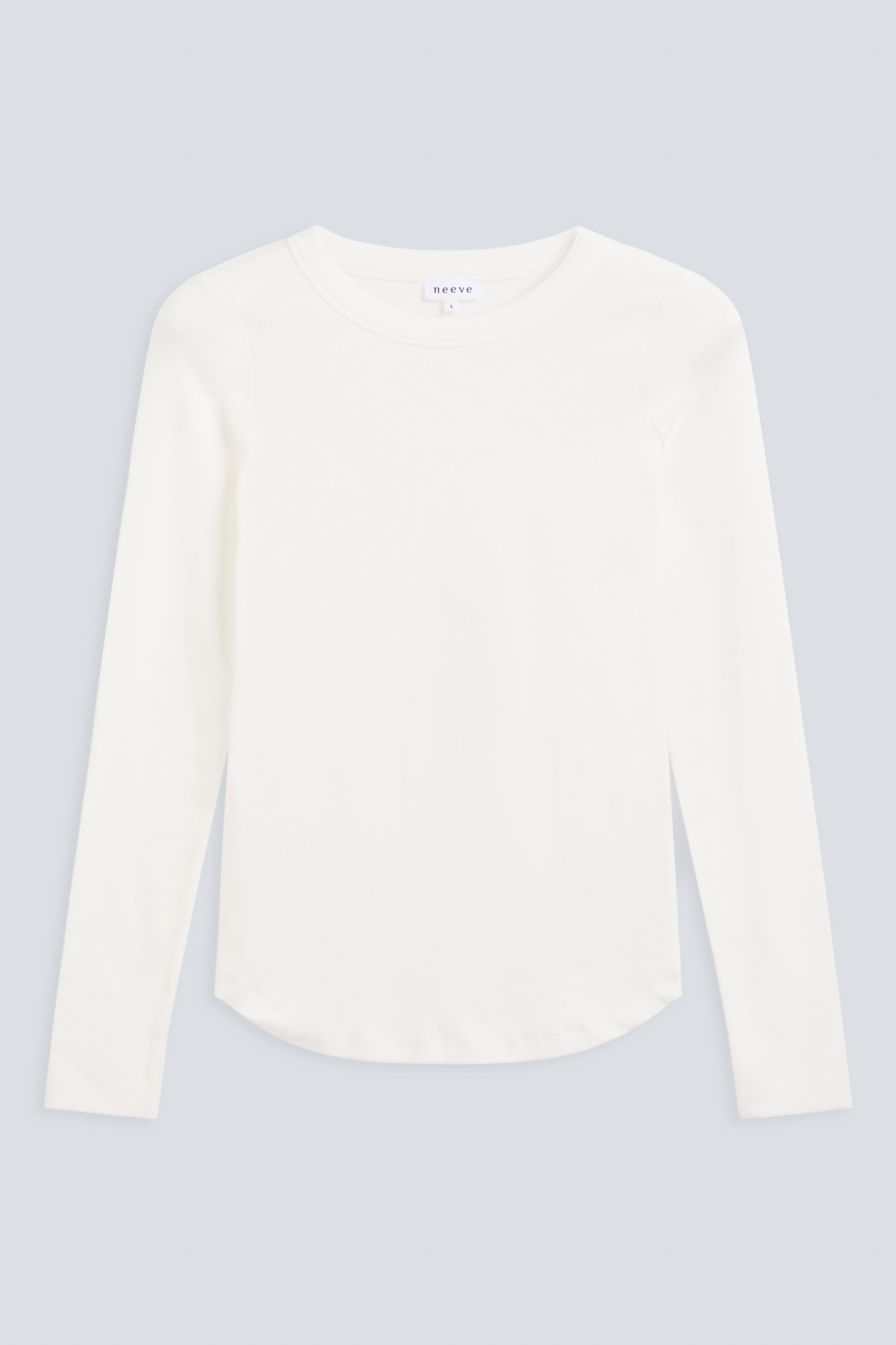 The Ella Off-White long sleeve top front view