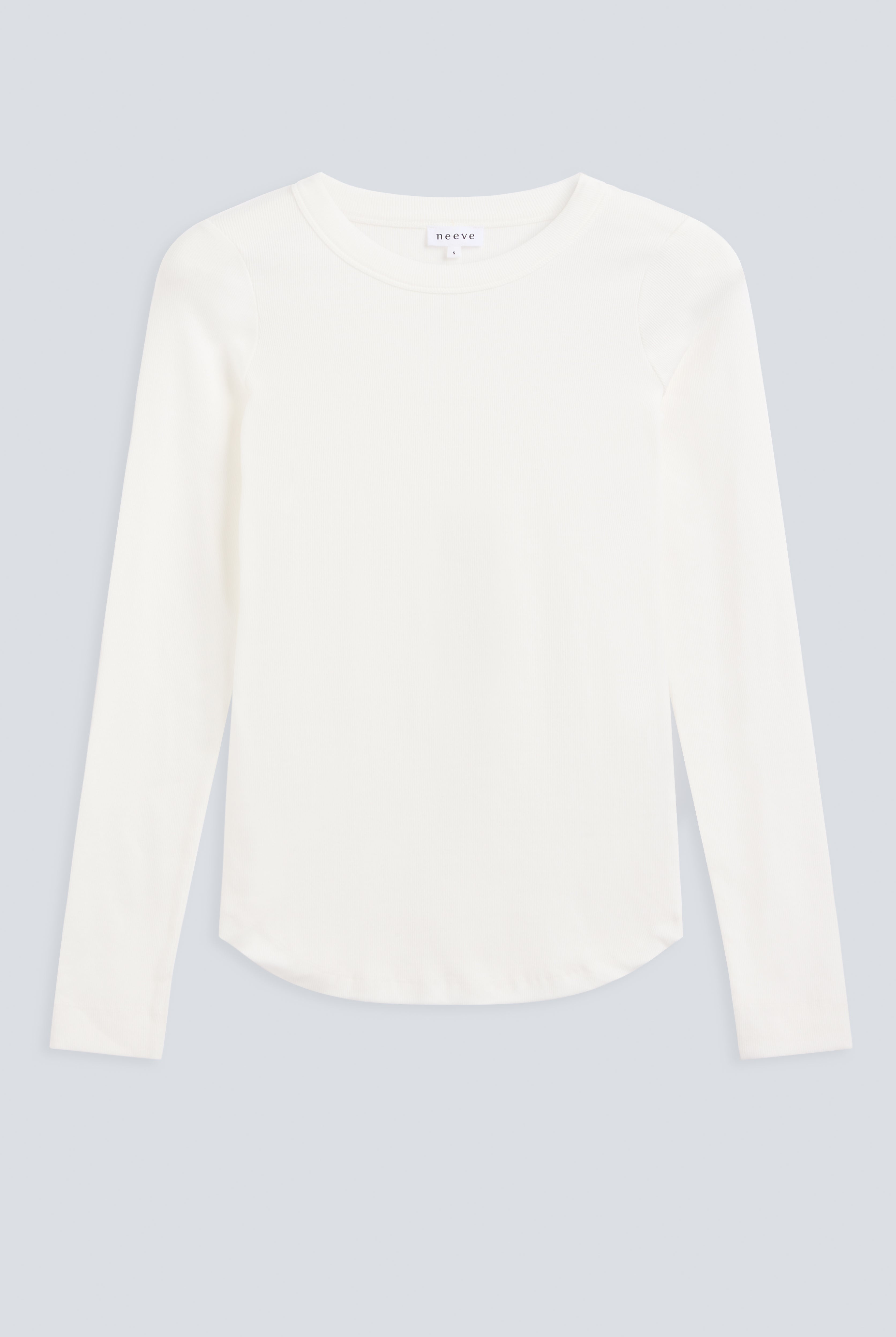 The Ella Off-White long sleeve top front view