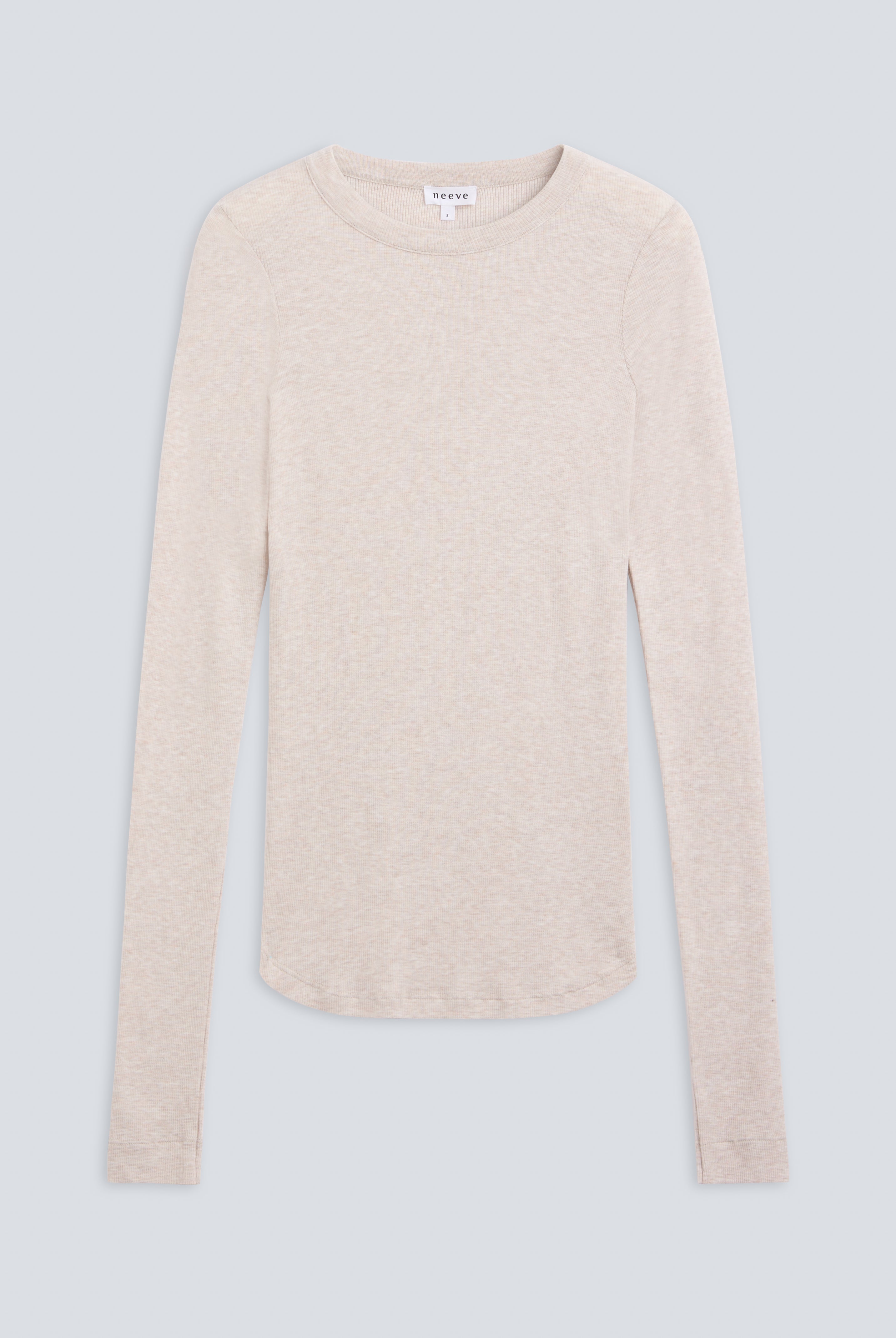 The Georgia beige melange - front view, luxe minimalism