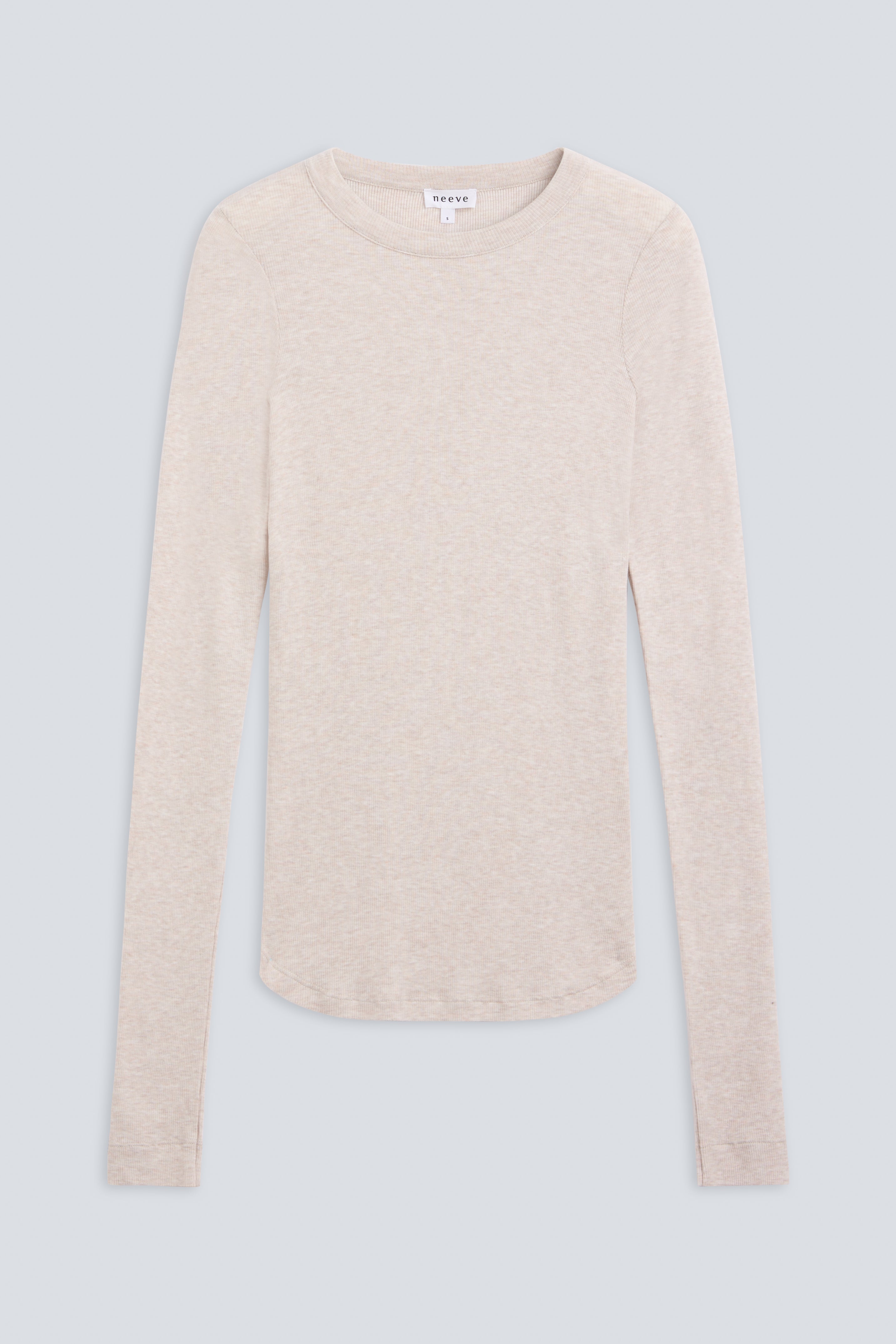 The Georgia beige melange - front view, luxe minimalism