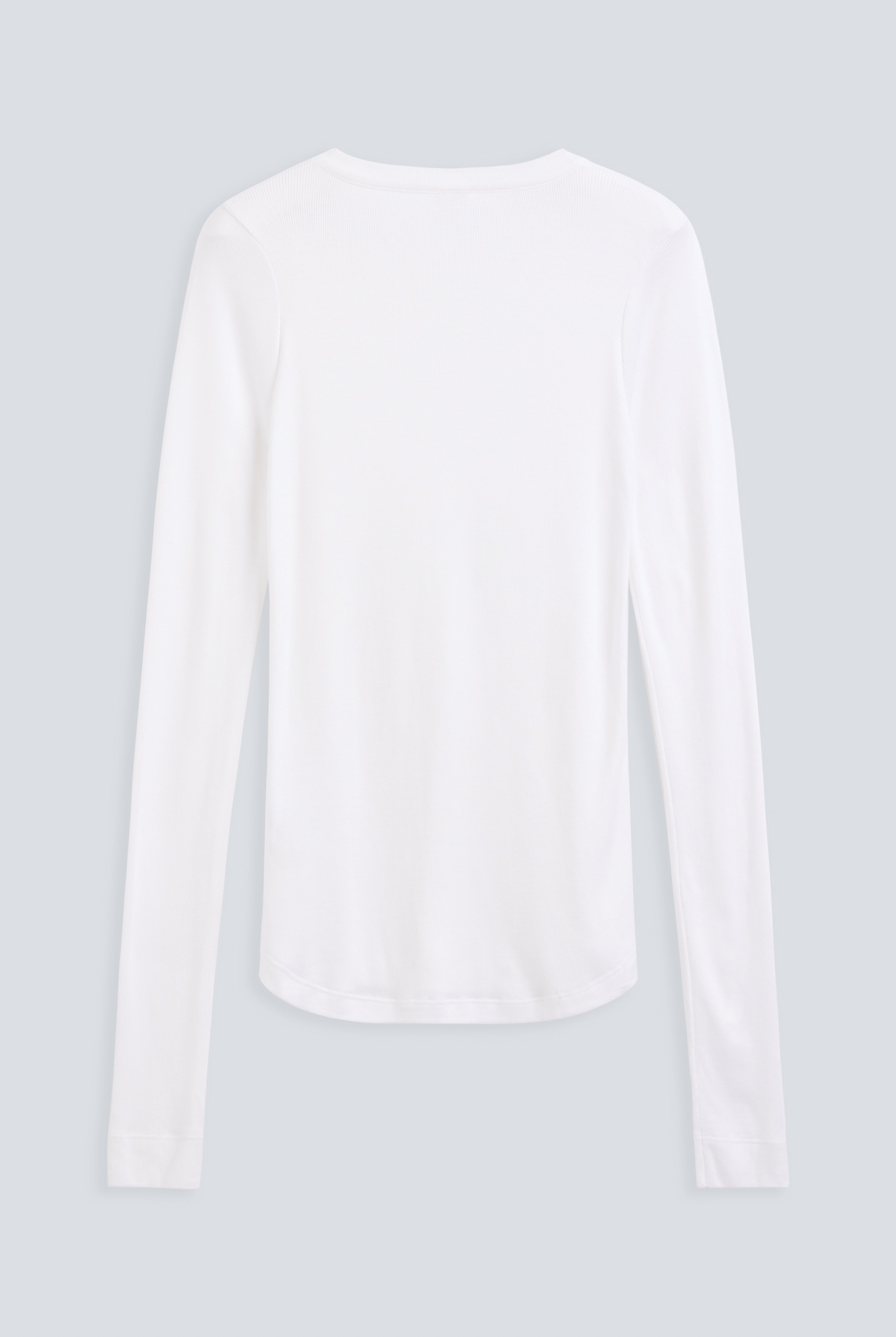 The Georgia fitted top in crispy white - back view, buttery modal fabric