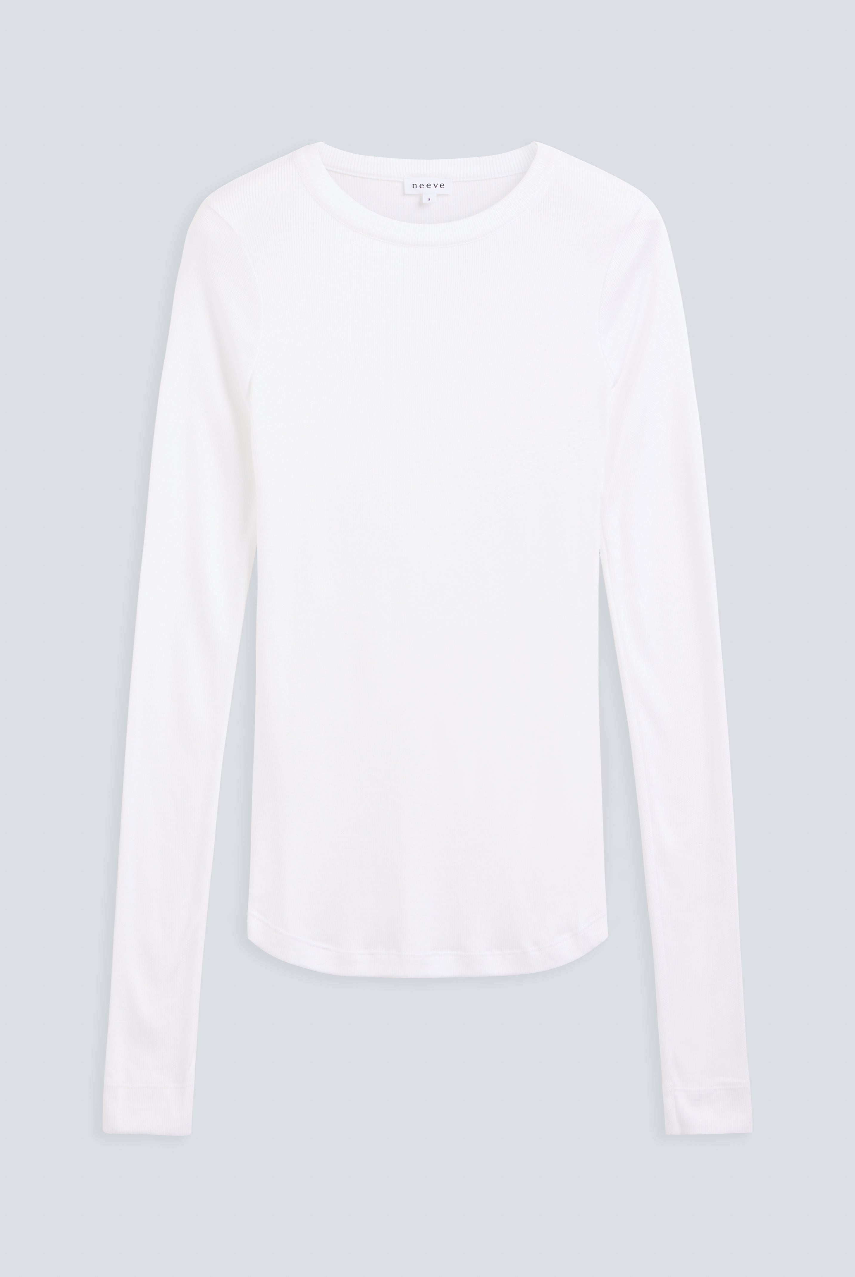 The Georgia weightless modal top in crispy white. Front view, 98% modal made in Portugal