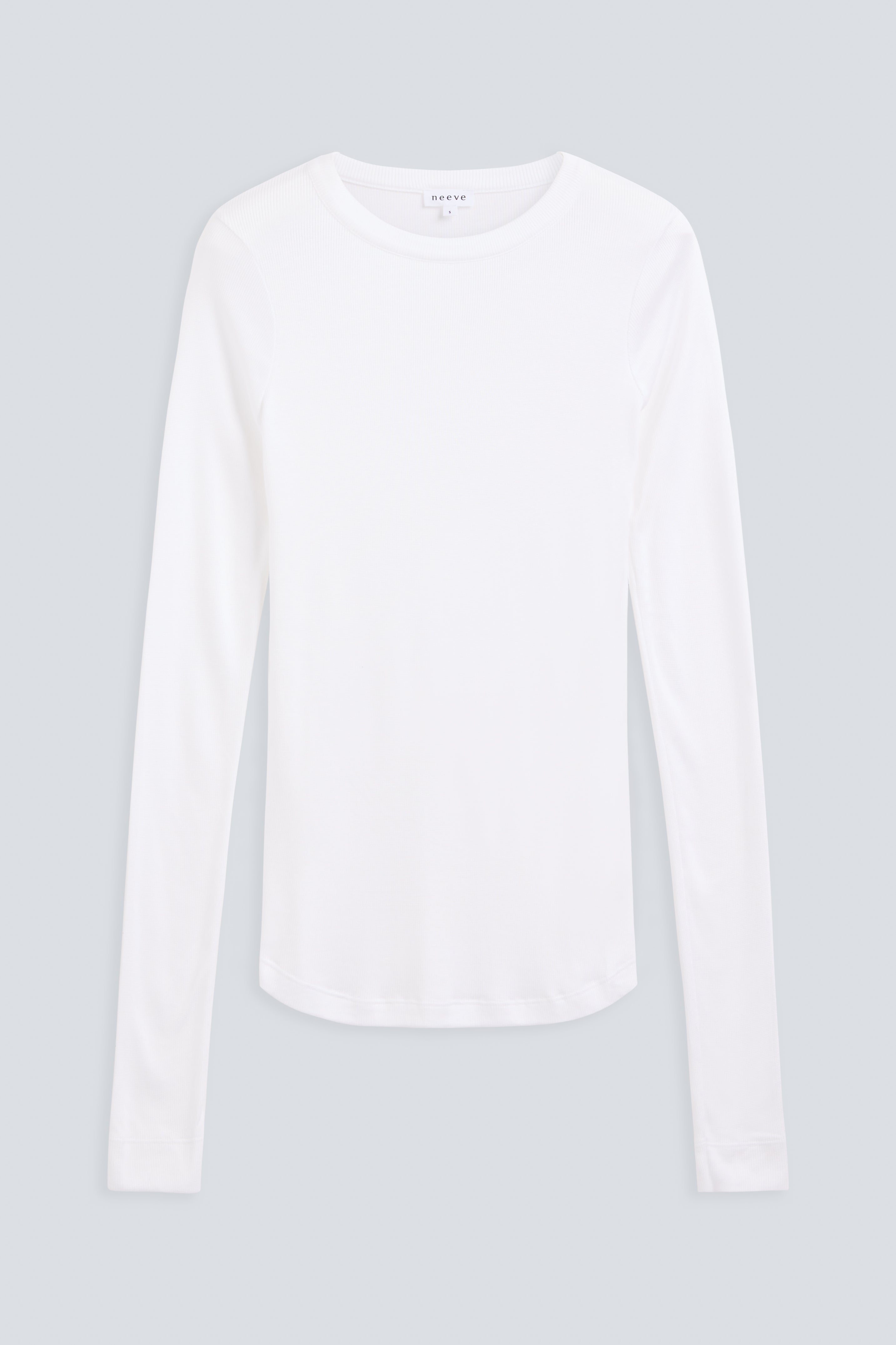 The Georgia weightless modal top in crispy white. Front view, 98% modal made in Portugal