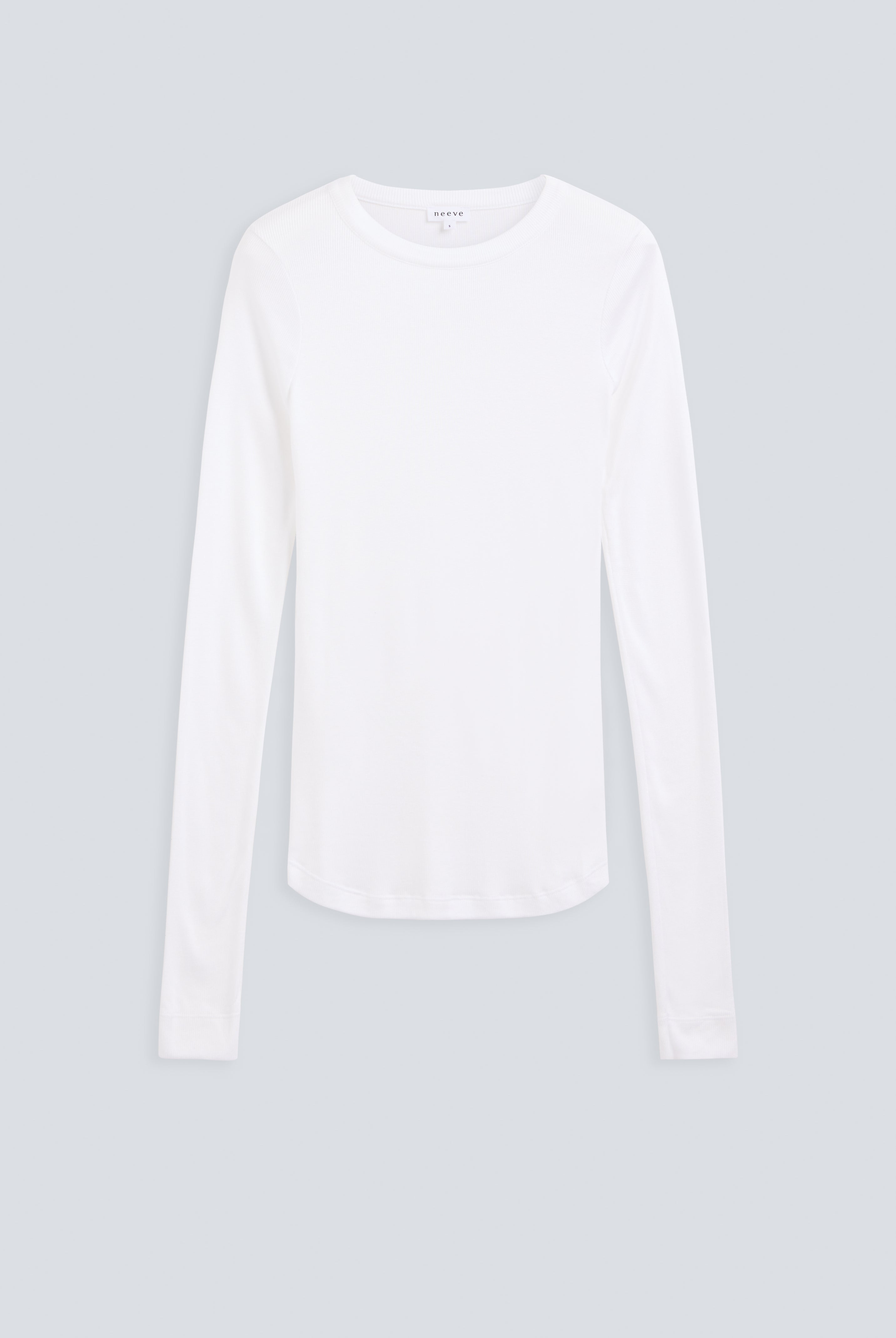 The Georgia weightless modal top in crispy white. Front view, 98% modal, 2% elastane, made in Portugal