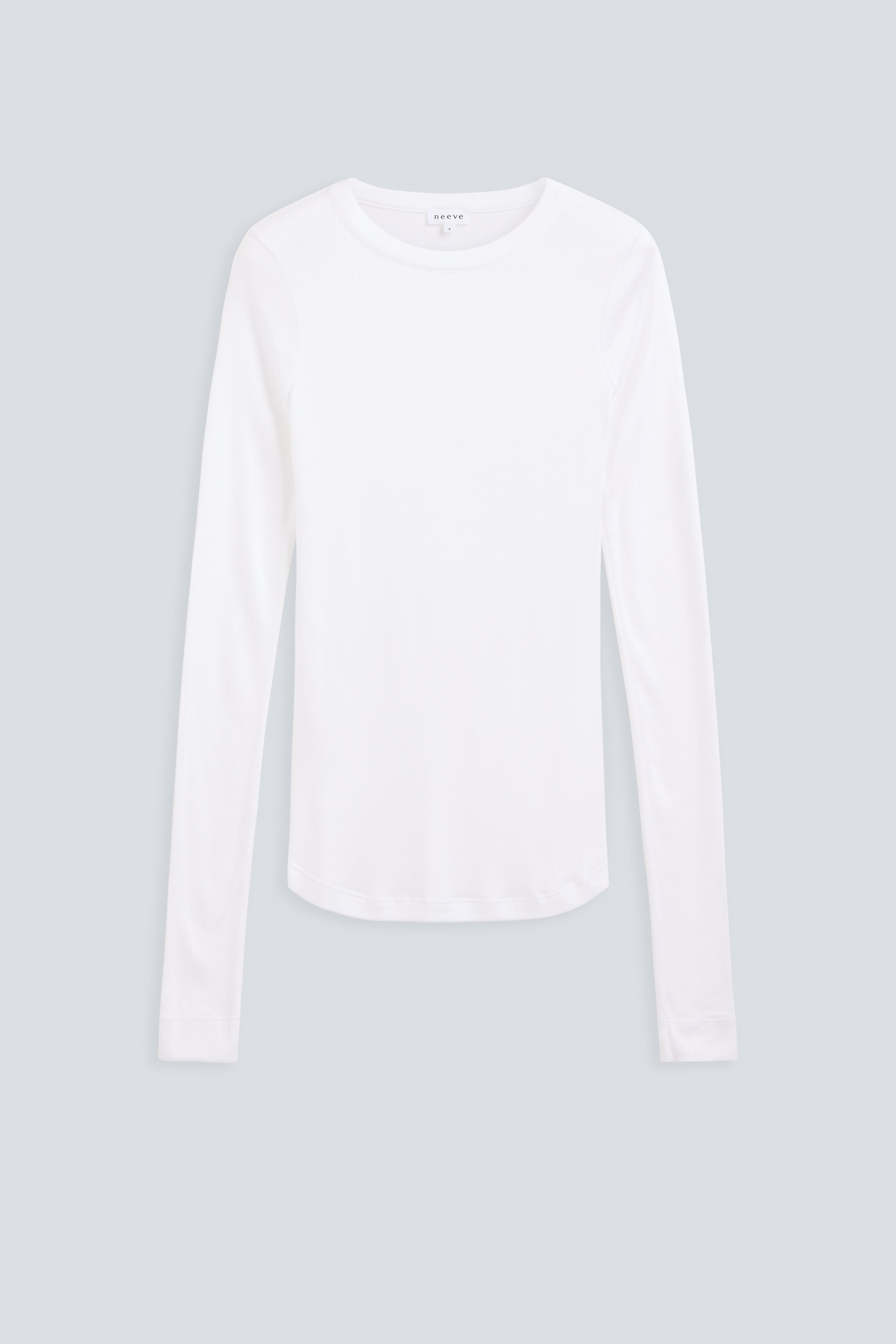 The Georgia weightless modal top in crispy white. Front view, 98% modal, 2% elastane, made in Portugal