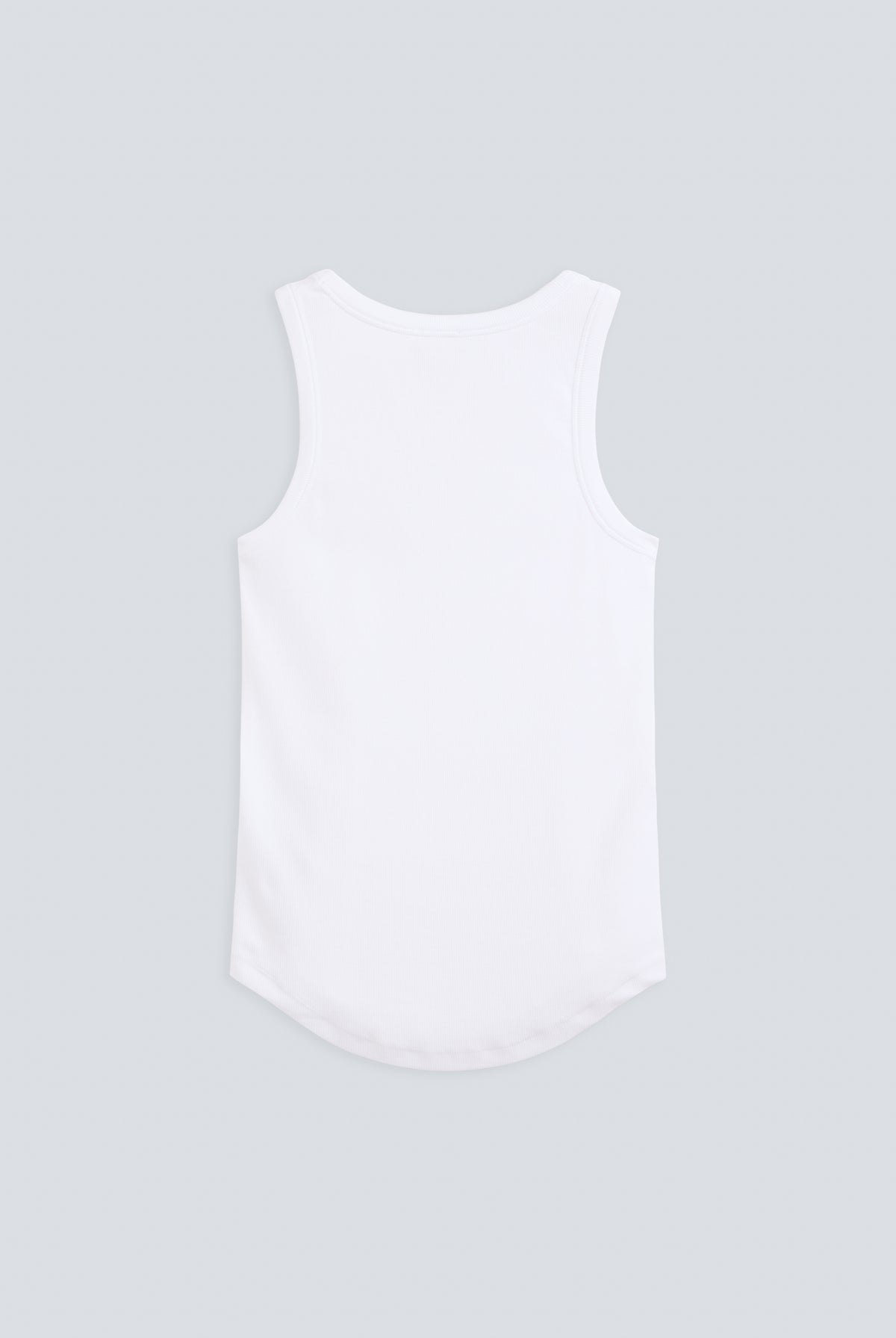 The Josie Tank Top in Crispy White. Made from 95% organic cotton with 5% elastane. Back view.