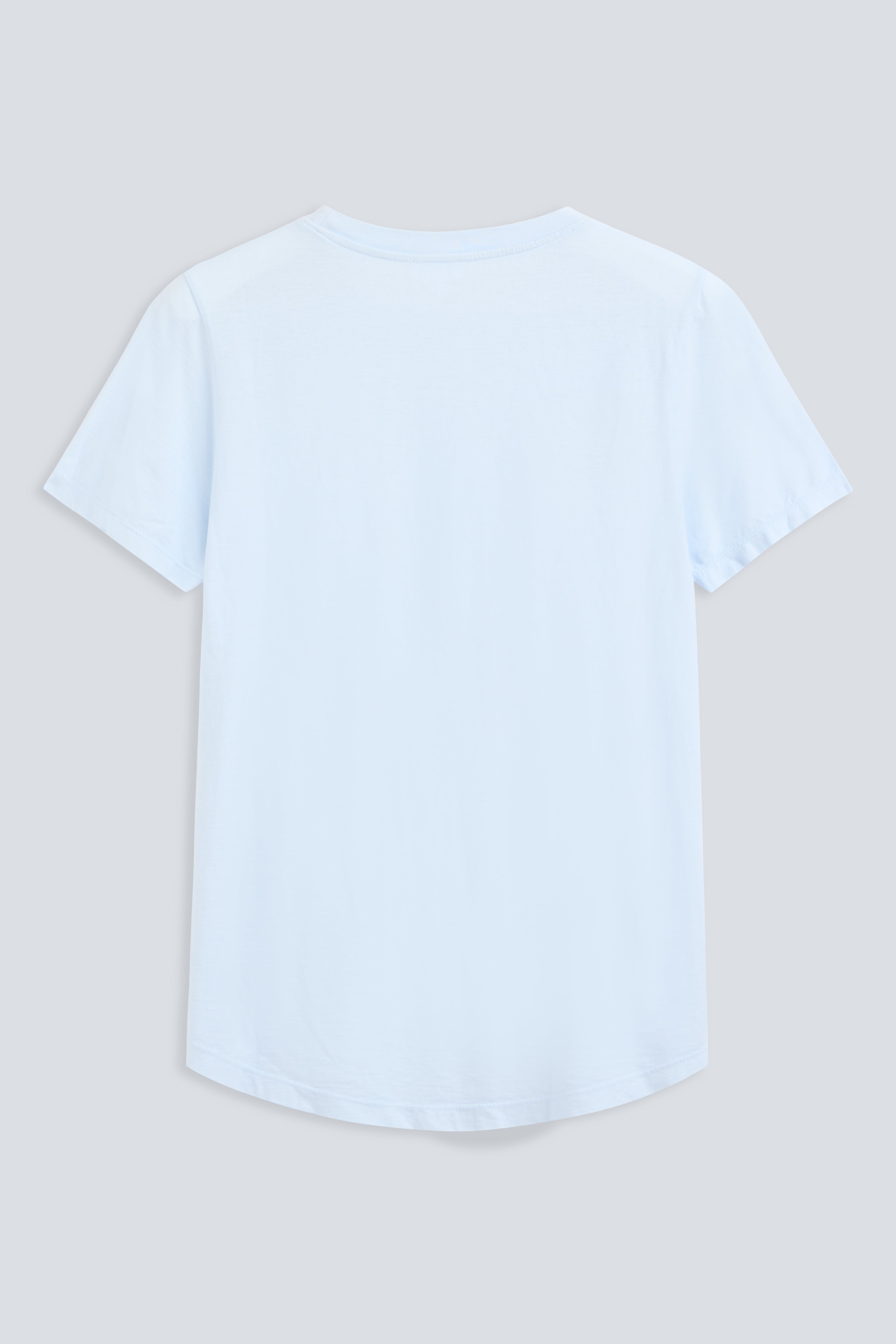 The Michelle Ice Blue back view. 100% organic cotton GOTS