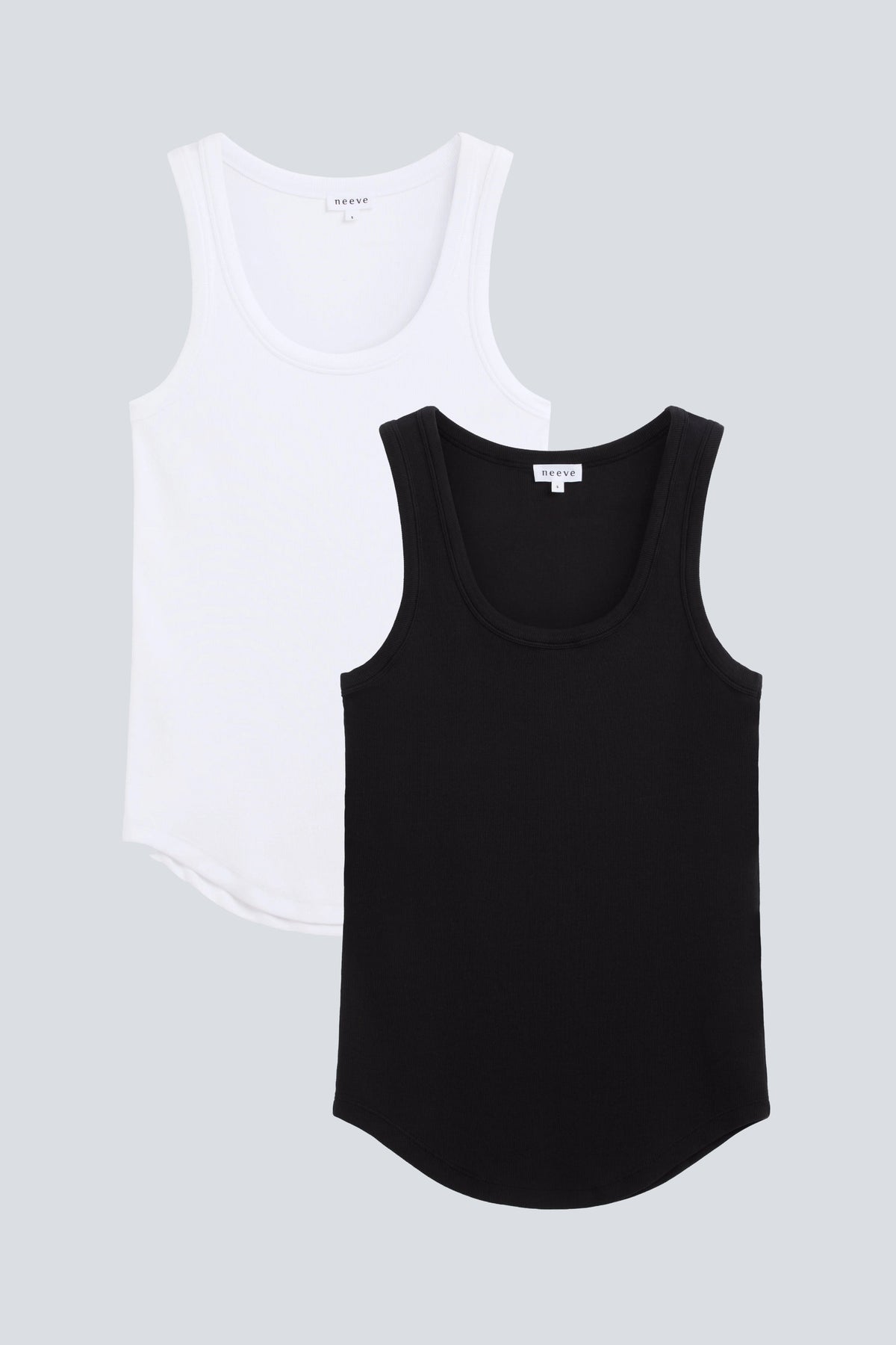 Ripp-Tanktop mit U-Ausschnitt in Crispy White.