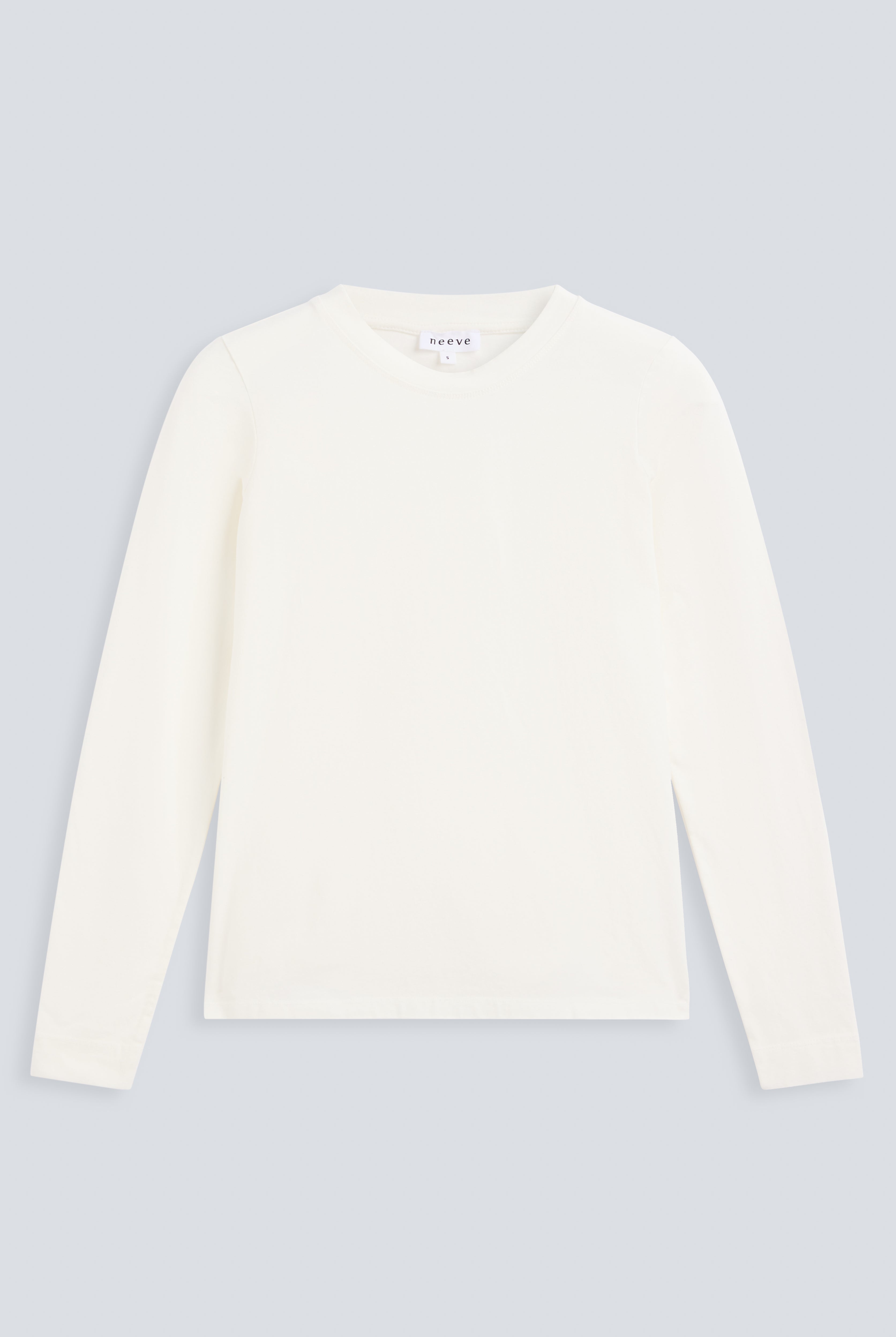 The Nora long sleeve in off-white front view, made in Portugal