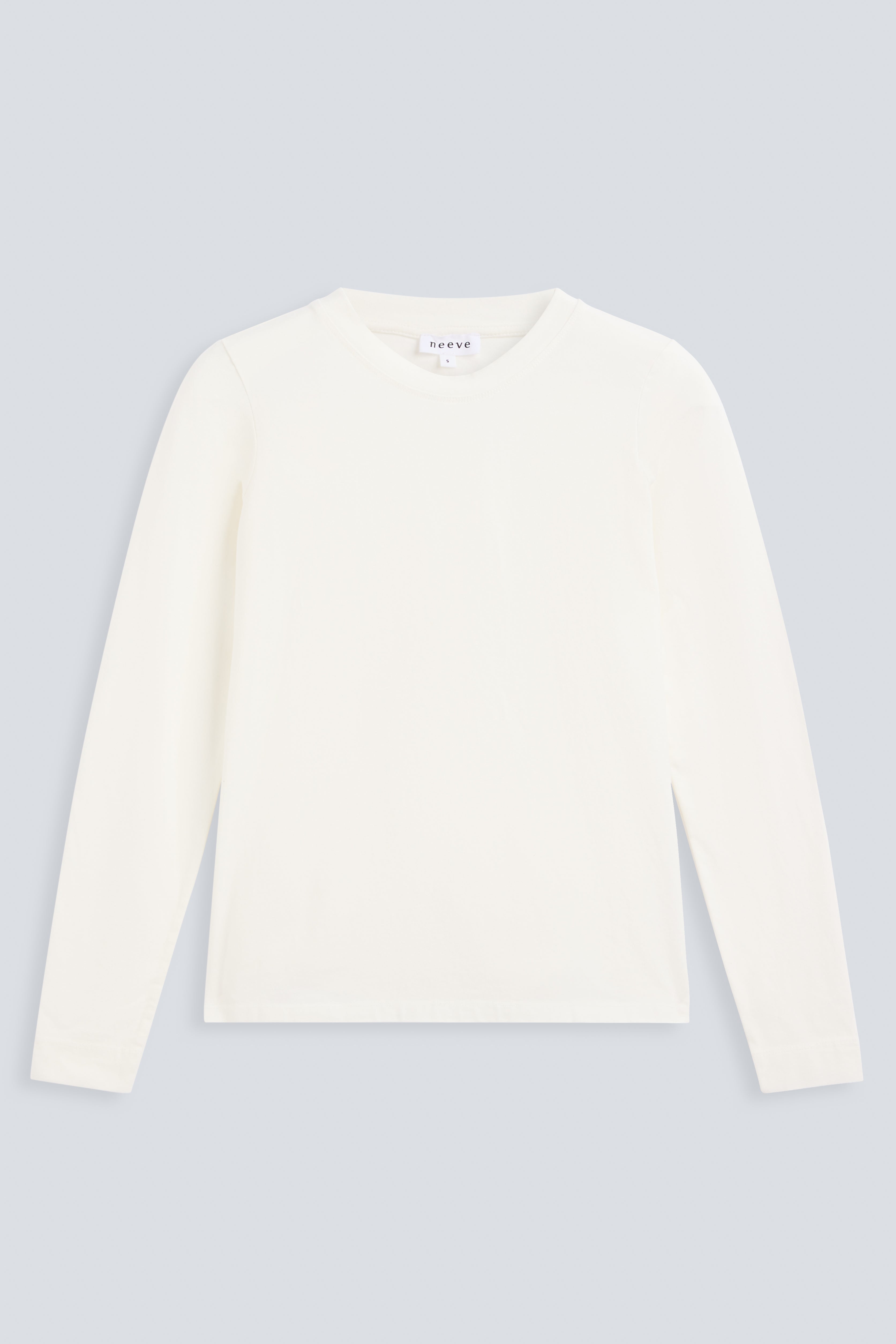 The Nora long sleeve in off-white front view, made in Portugal