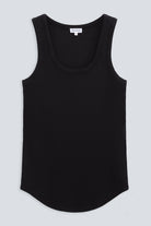 The Josie organic cotton tank top in beige melange, front view. GOTS-certified