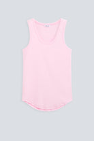The Josie tank top in rose pink. Made from 95% organic cotton with 5% elastnae. Front view. GOTS