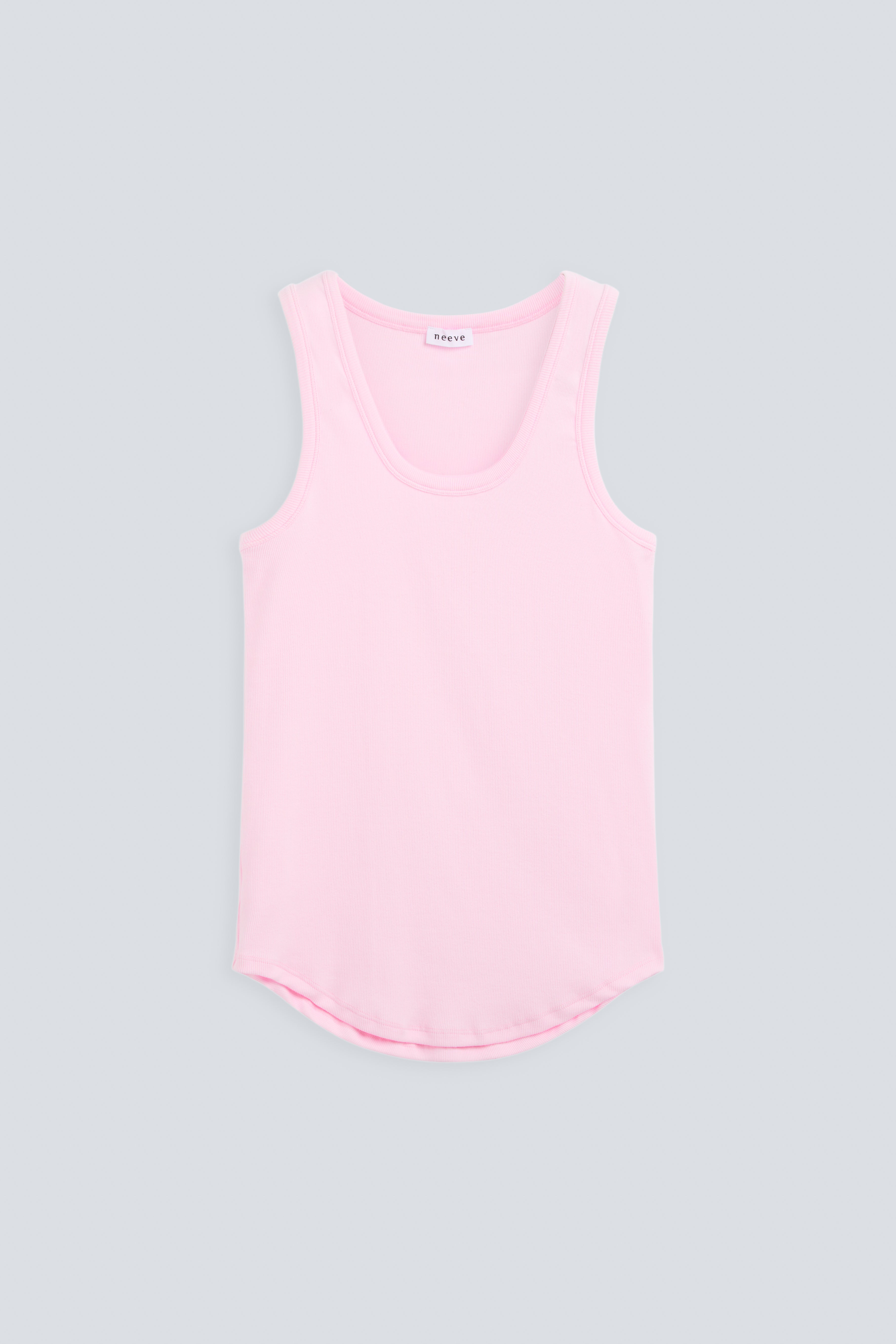 The Josie Tank Top in Rose Pink. Made from 95% organic cotton with 5% elastane. Front view.
