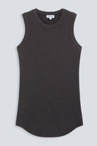 The Rania tank top in dark grey melange, front view. GOTS-certified organic cotton, designed with a skimming fit. 