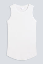 The Rania off white tank, front view, organic cotton GOTS certified