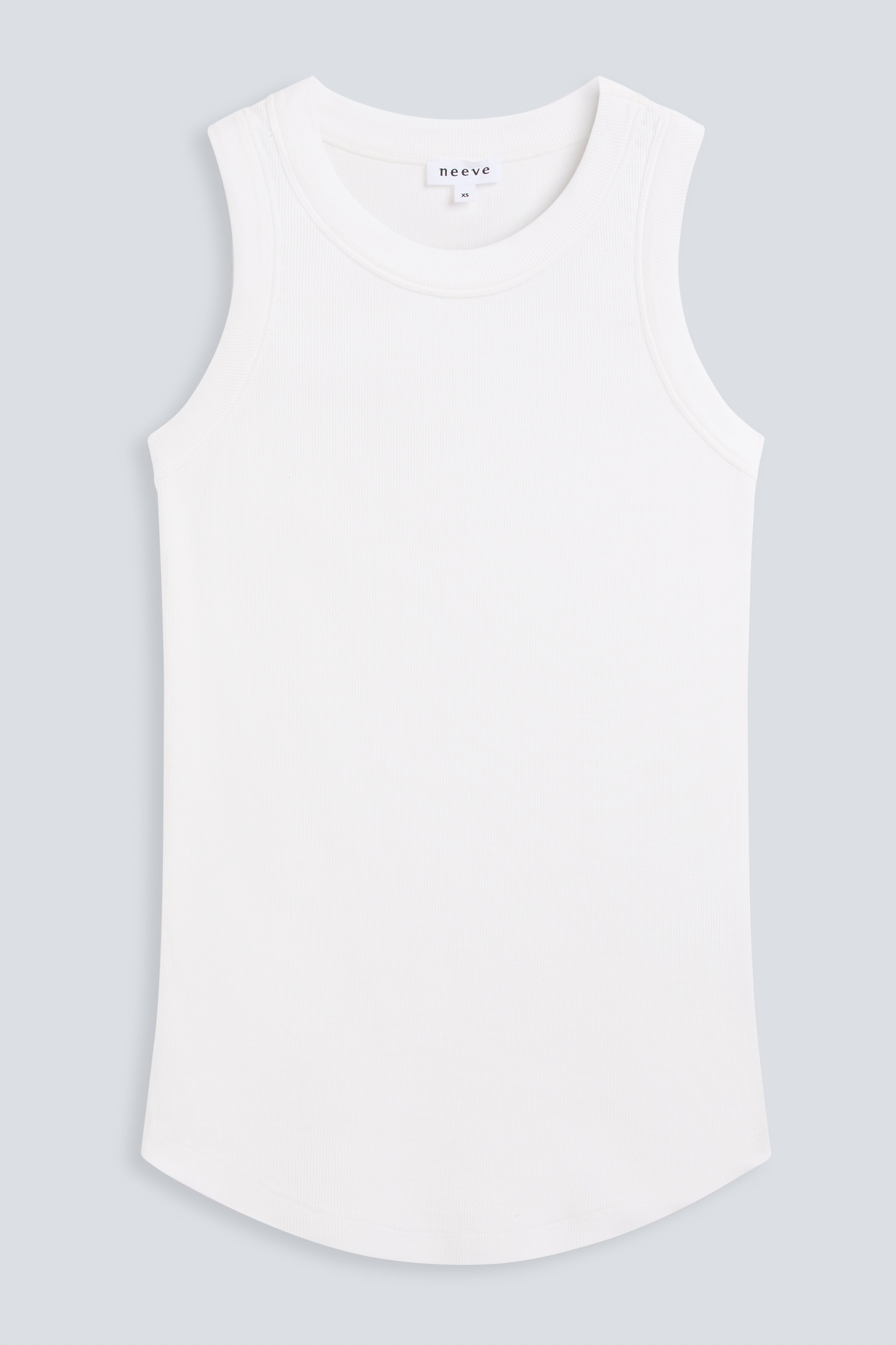 The Rania off white tank, front view, organic cotton GOTS certified