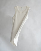 The Rania off white tank, front view, organic cotton GOTS certified