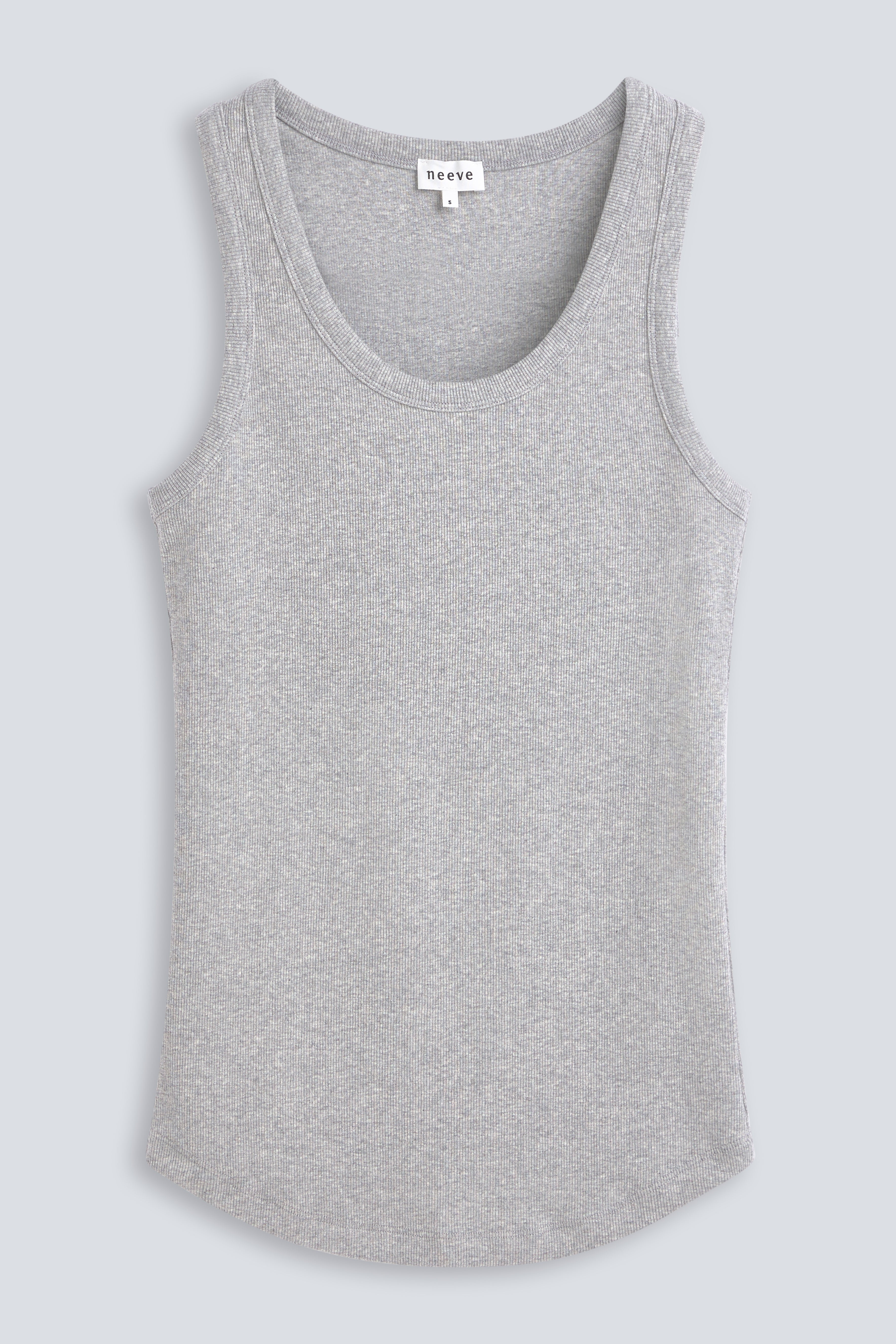 The Josie organic cotton tank top in grey melange. Skimming, flattering & GOTS-certified