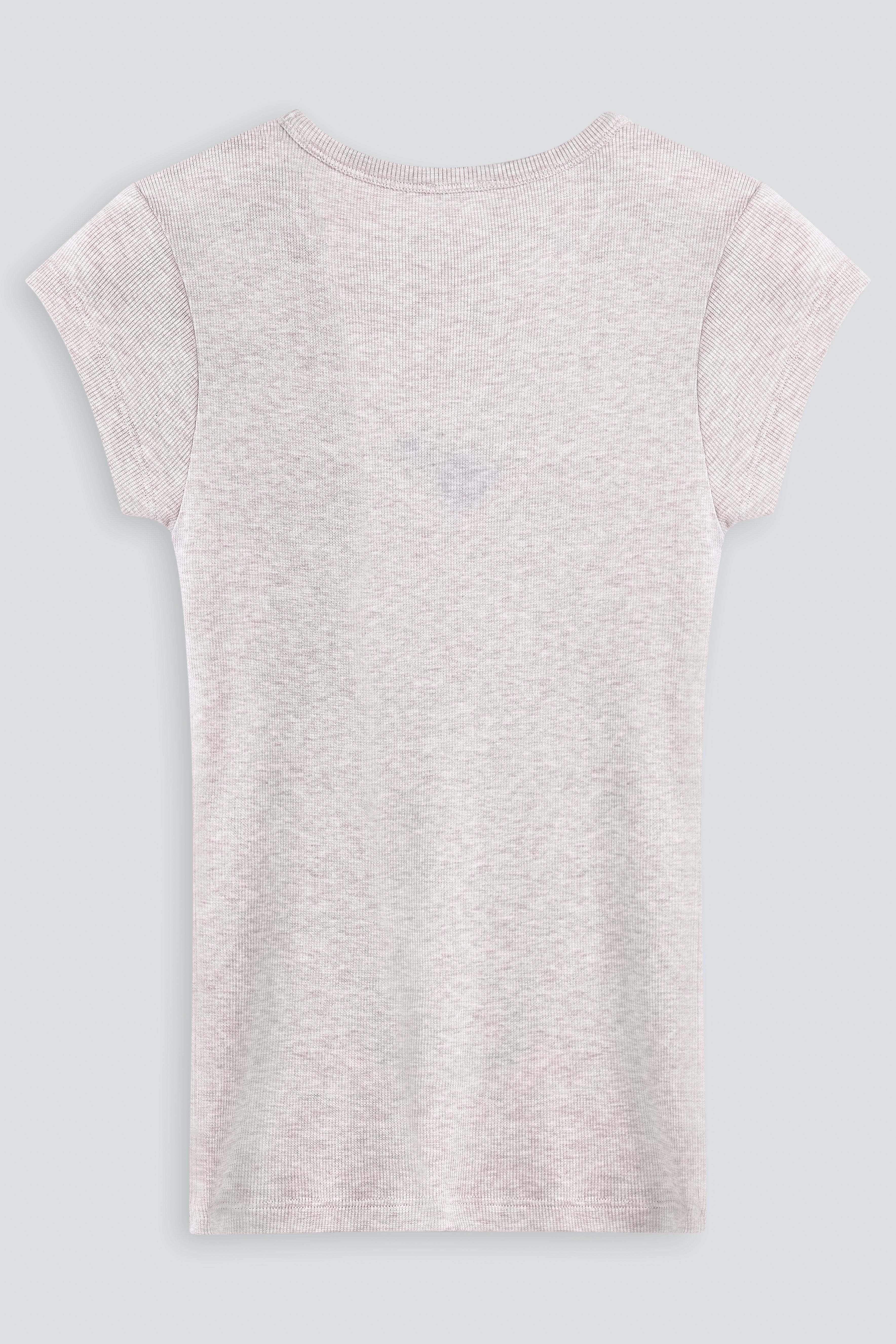 The Mika in Beige Melange. 98% Modal Lenzing with 2% Elastane. Back view. 