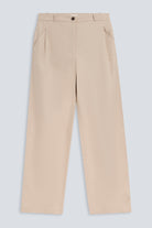 The Alex in Beige. 50% linen with 48% cotton with 2% elastane. Front view. 