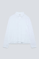 The Charlie in Crispy White. Polo long sleeve, 180 grams. 100% organic cotton. GOTS. Front view. 
