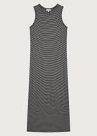 The Dylan striped dress front view, form-fitting silhouette, 97% Ecovero viscose