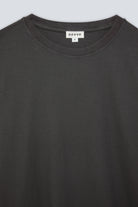 The Emily in Pitch Black. Organic cotton long sleeve, 140 grams. GOTS. Detail collar. 