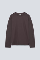 The Emily in Plum. Organic cotton long sleeve, 140 grams. GOTS. Front view. 