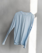 The Emily longsleeve in ice blue. 140 grams organic cotton. GOTS certified. 
